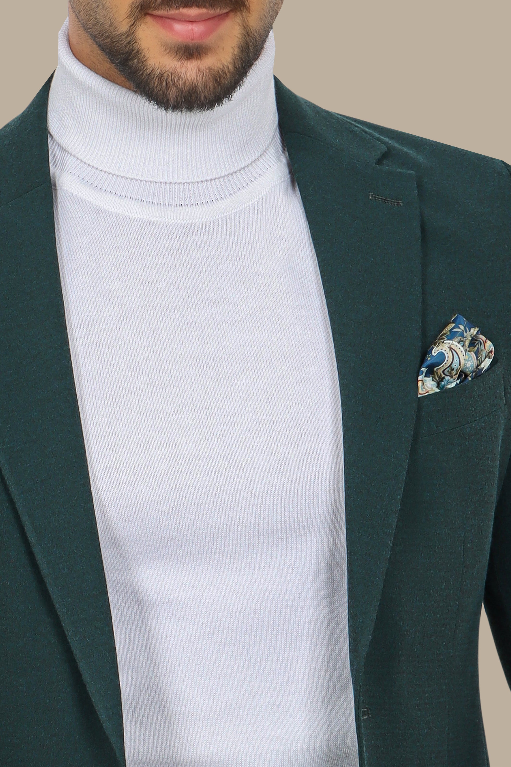 Green Travel Suit: 2-Piece with Notch Lapel