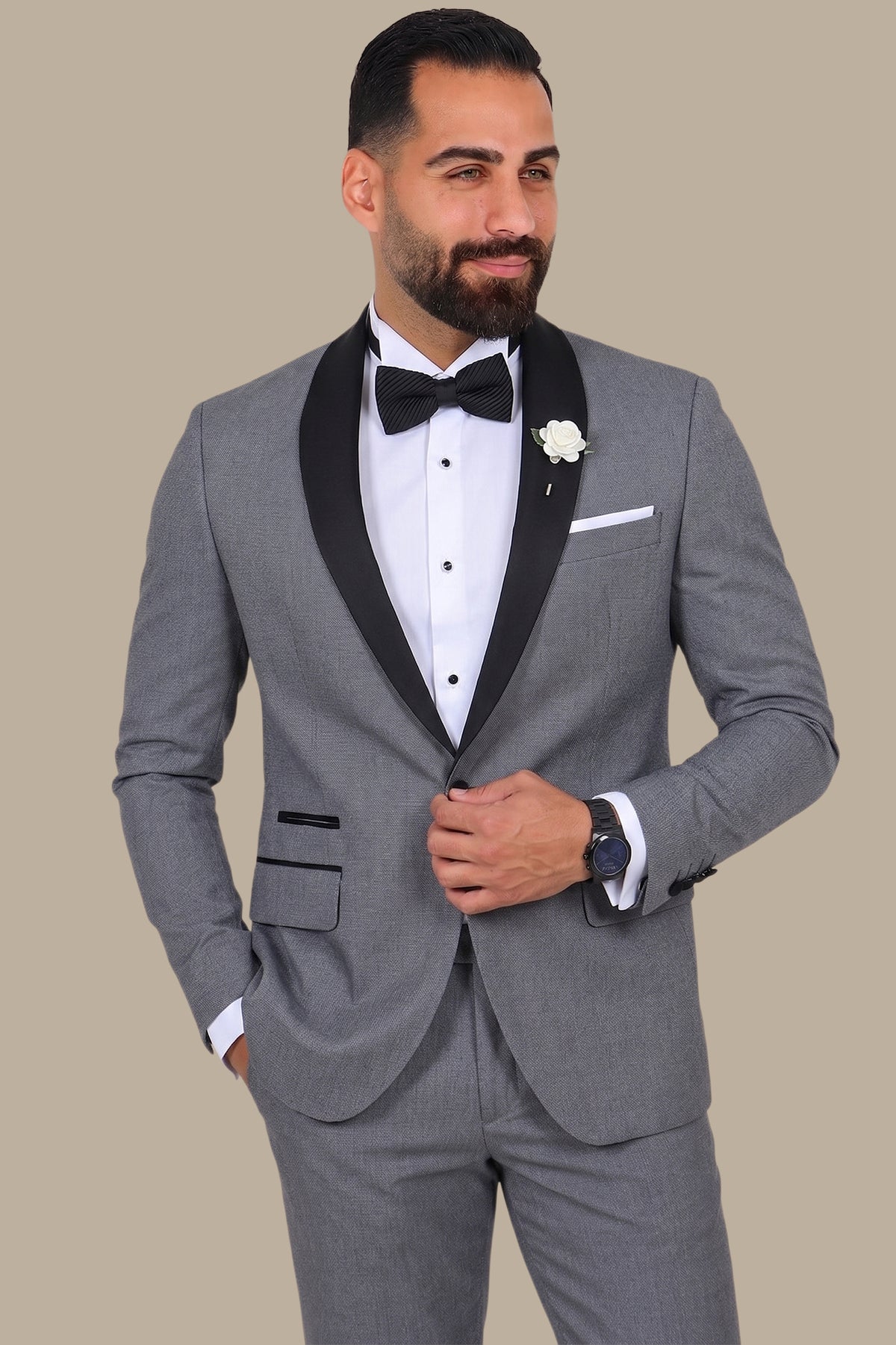 Grey Colchale Structured Tuxedo