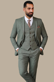 Fil-à-Fil 3-Piece Suit with Notch Lapel