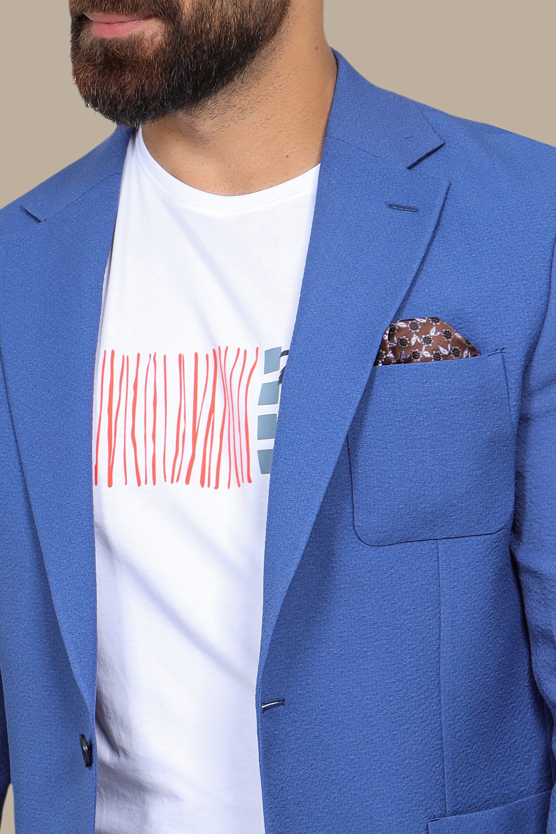 Blue Travel Suit with Notch Lapel – 2-Piece Set