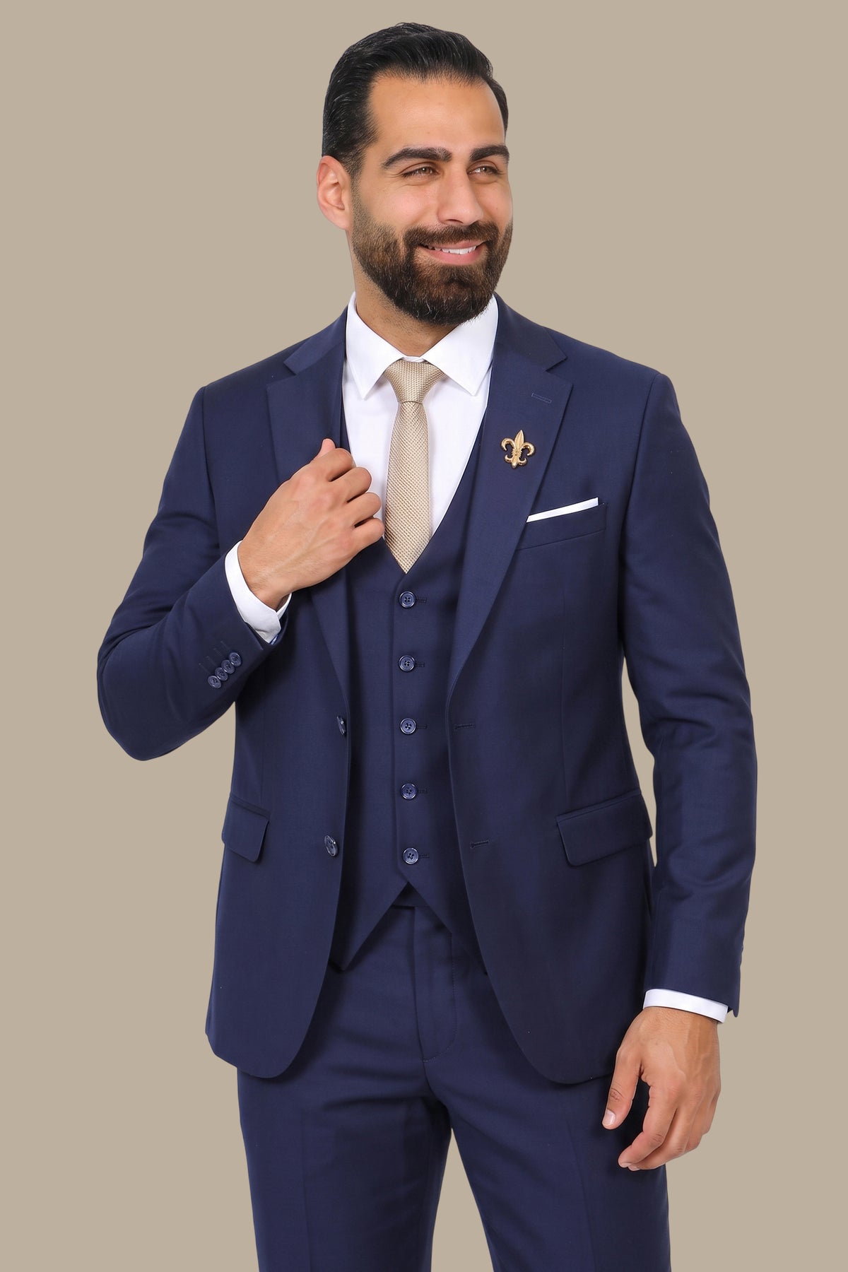 3-Piece Classic Slim Fit Suit with Notch Lapel