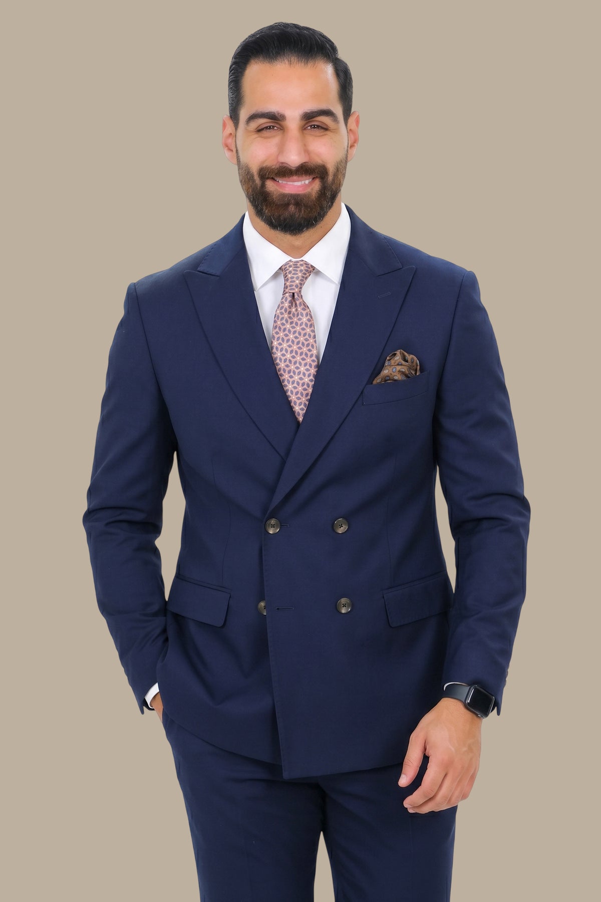 Basic Double Breasted Suit – Navy