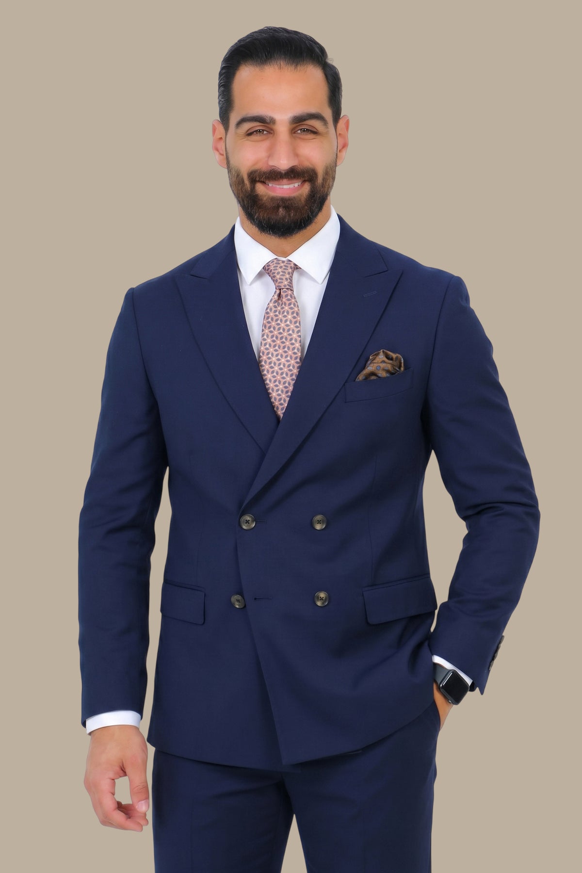 Basic Double Breasted Suit – Navy