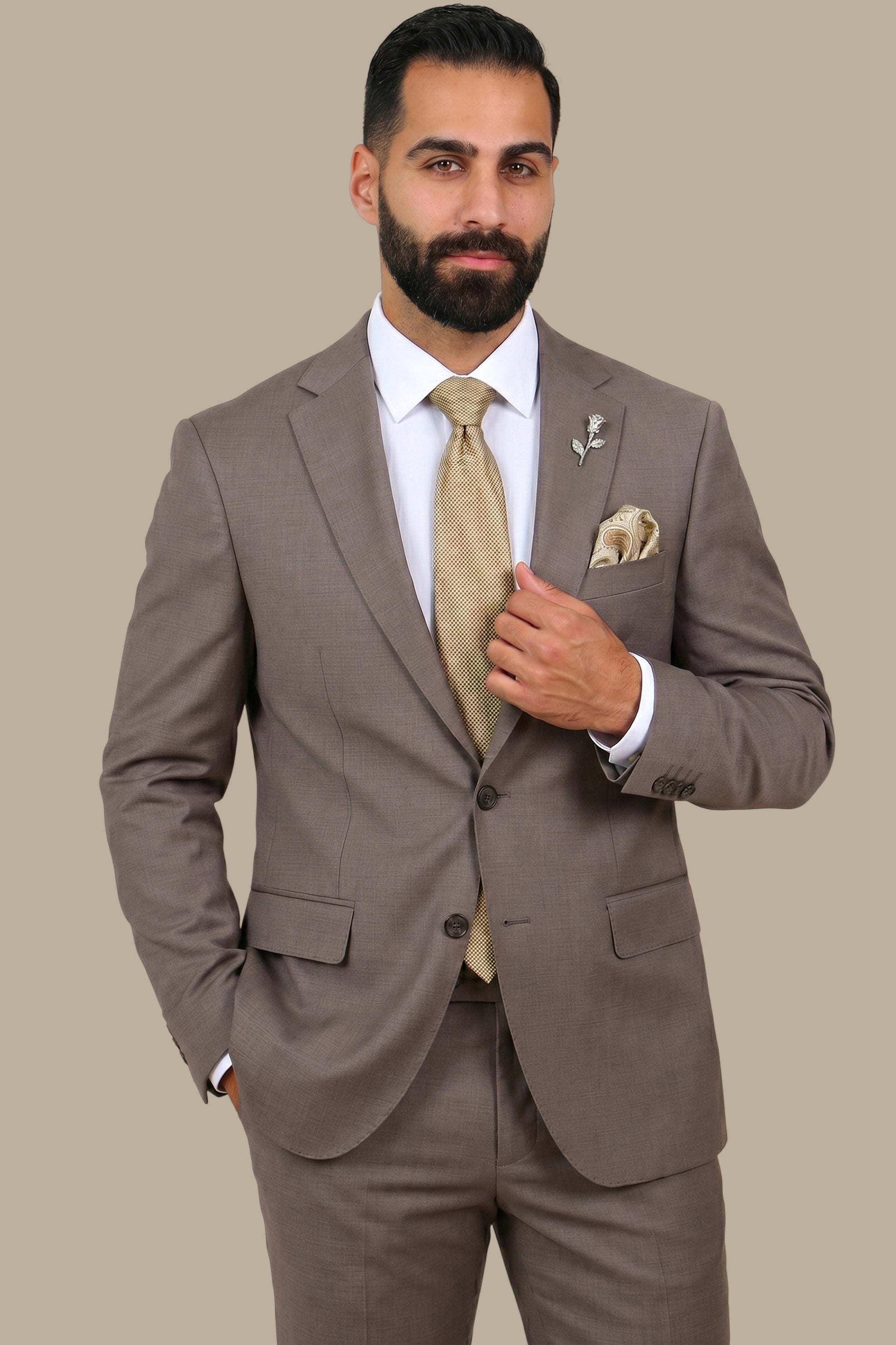 Structured Lycra Suit with Notch Lapel