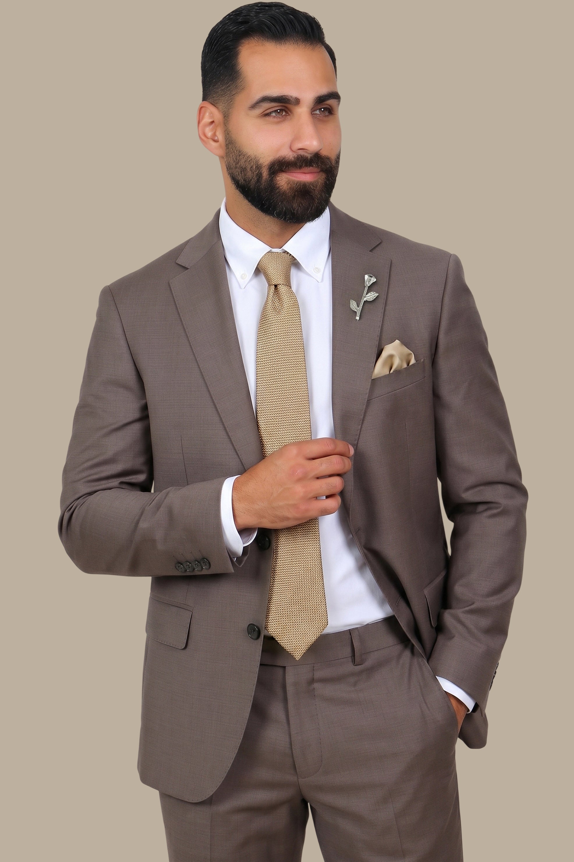 Structured Lycra Suit with Notch Lapel