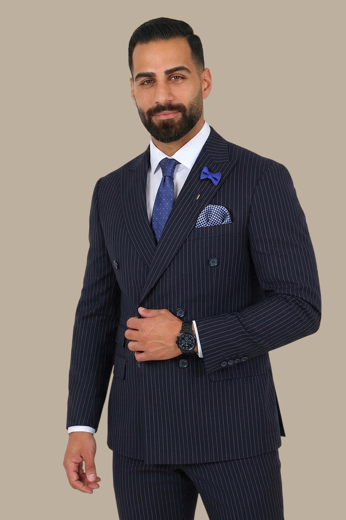 Double-Breasted Striped Suit