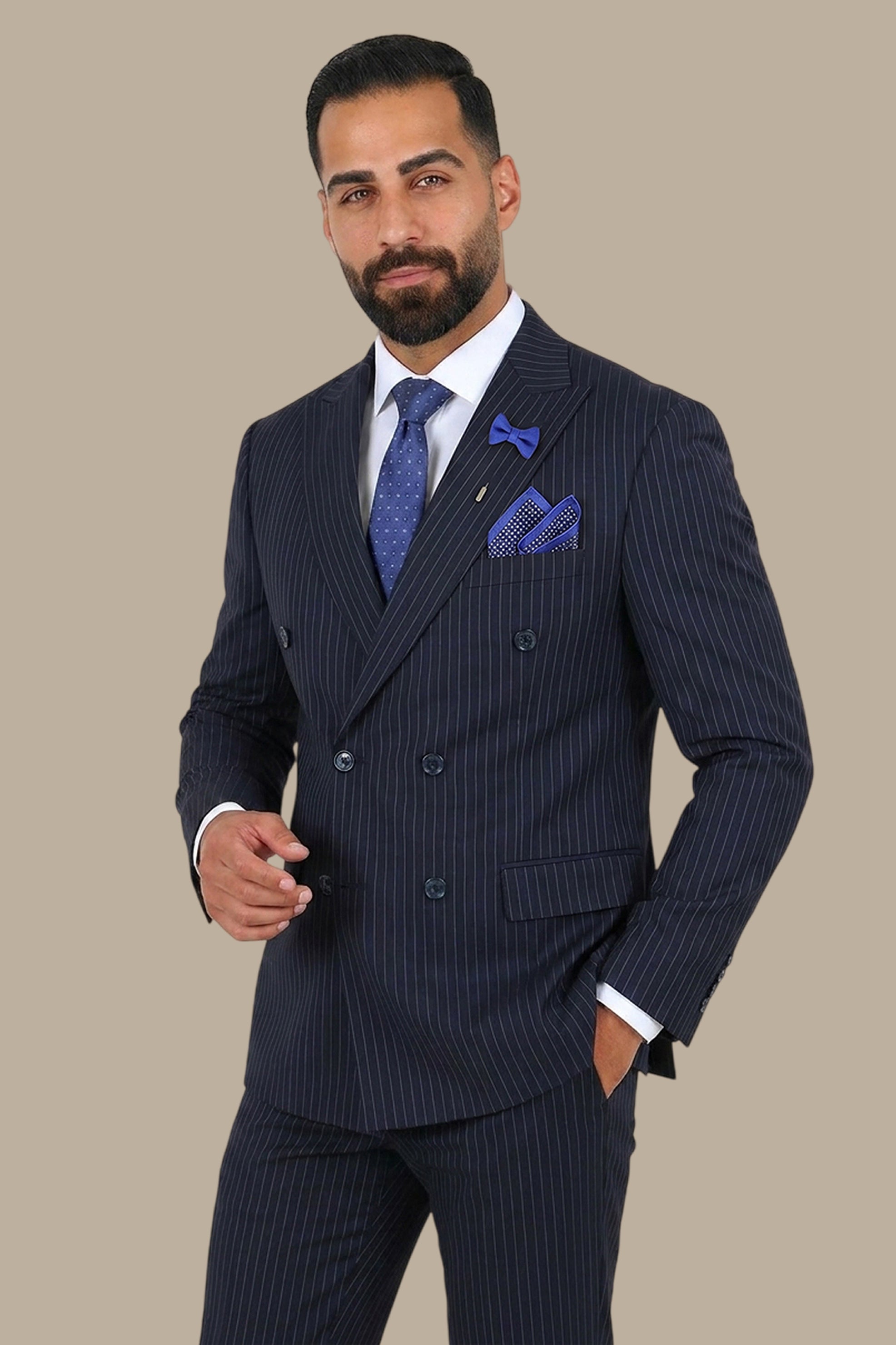 Double-Breasted Striped Suit