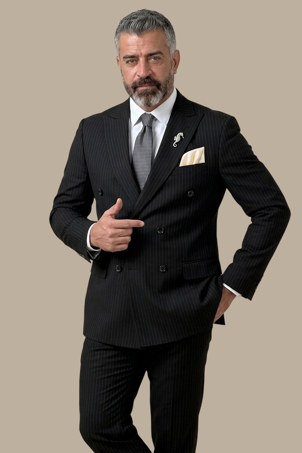 Double-Breasted Striped Suit