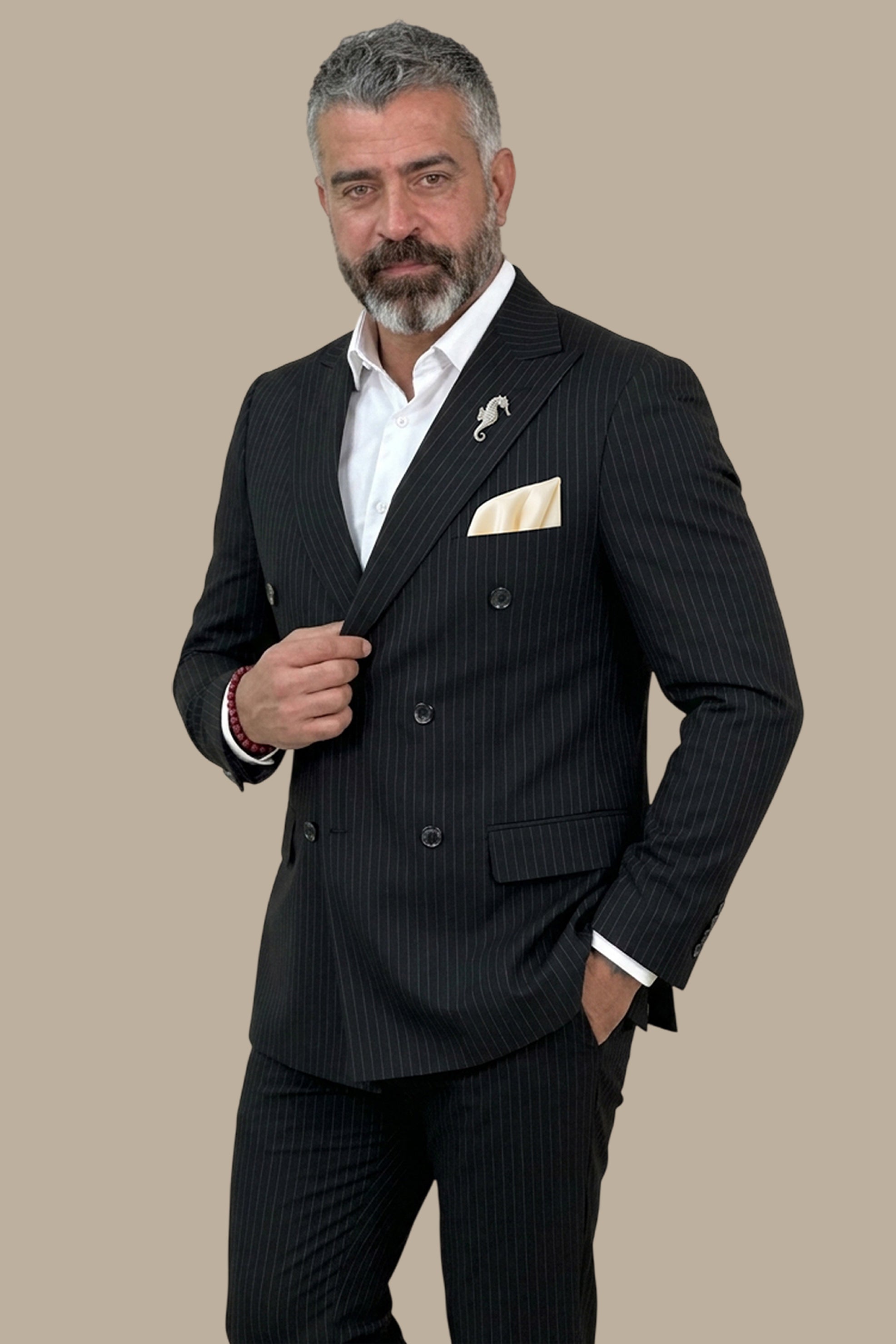 Double-Breasted Striped Suit