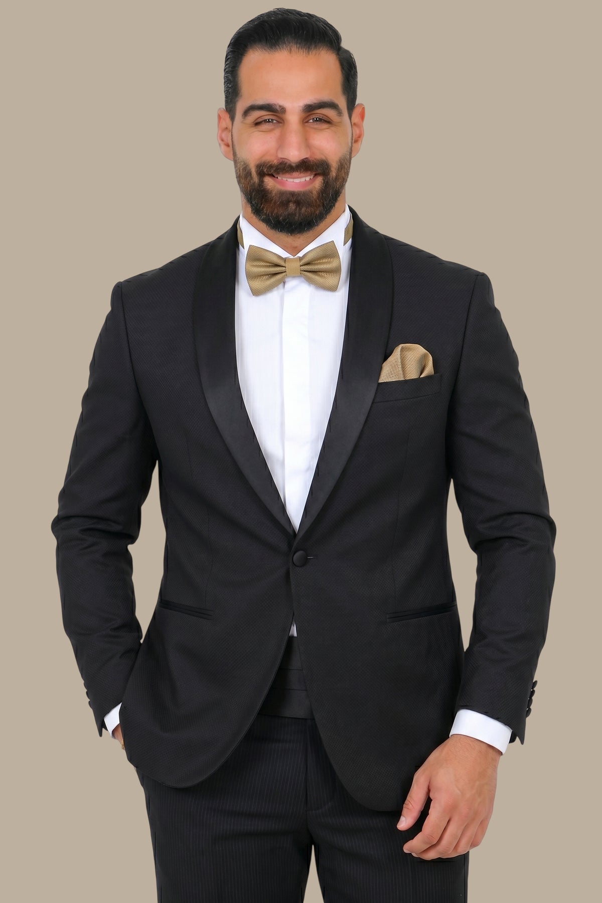 Tuxedo Structured Col Chal – Black