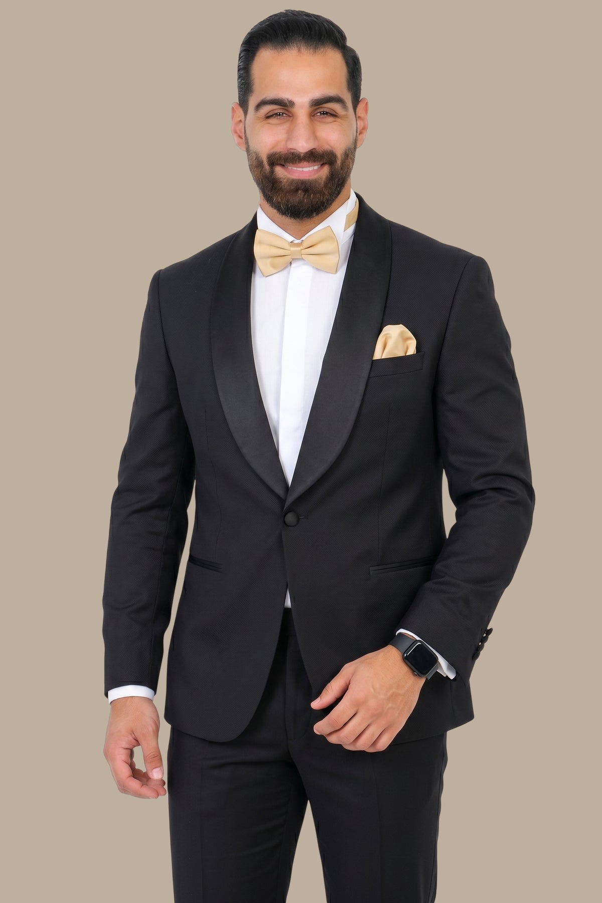 Tuxedo Piquet Low Col Chal – Black