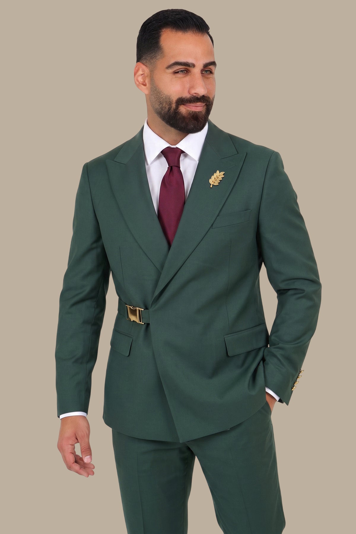 Side Clip Peak Lapel Suit