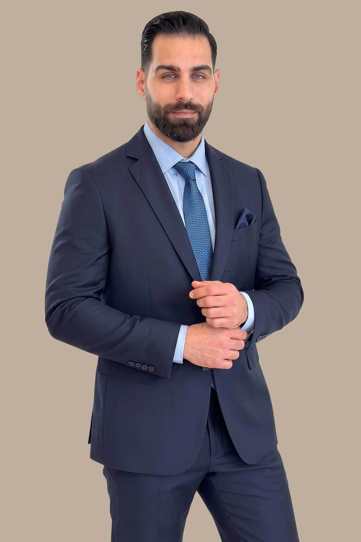 Plain Wool Notch Lapel Suit