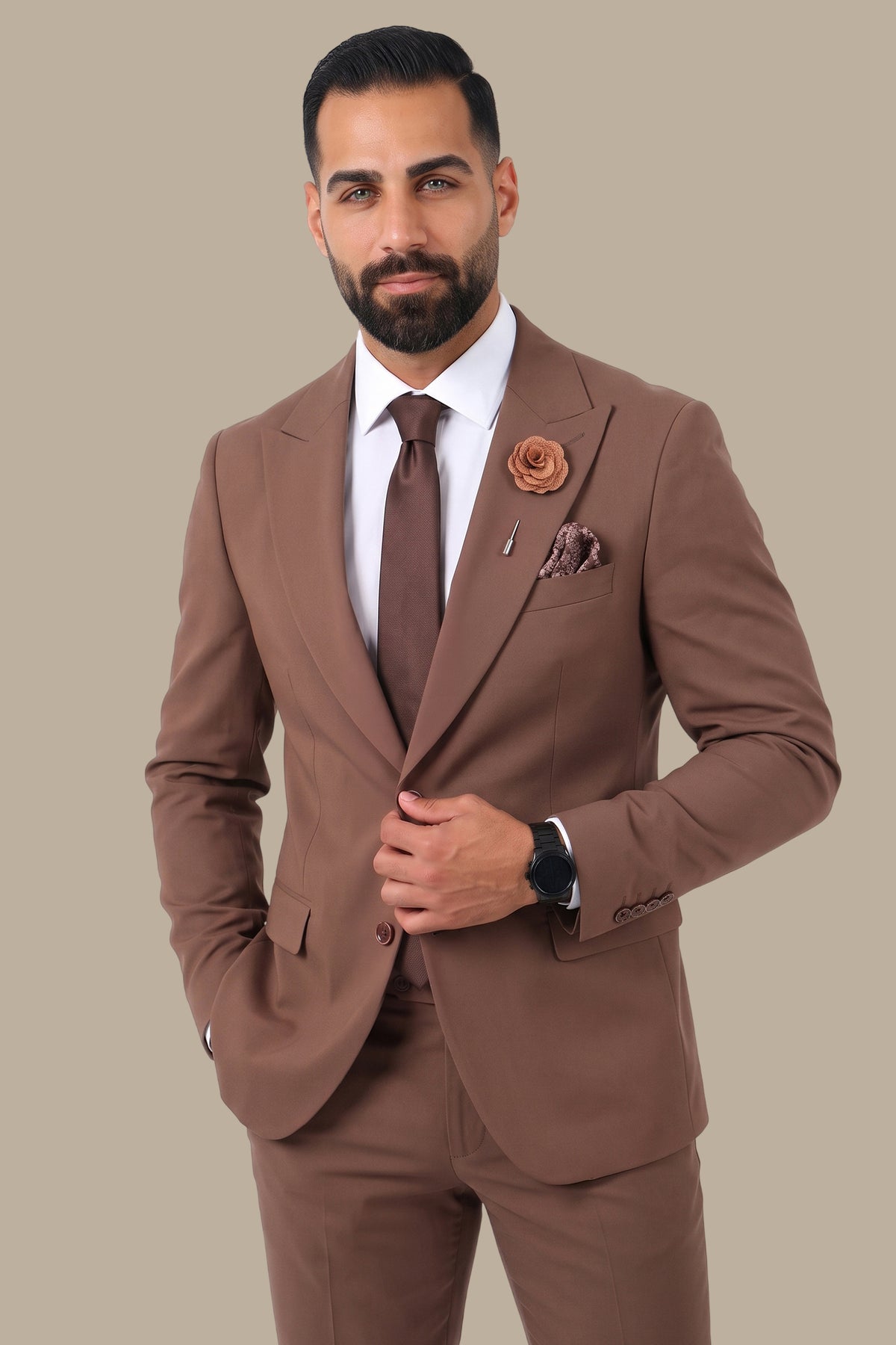 2-Piece Suit – Curved Peak Lapel