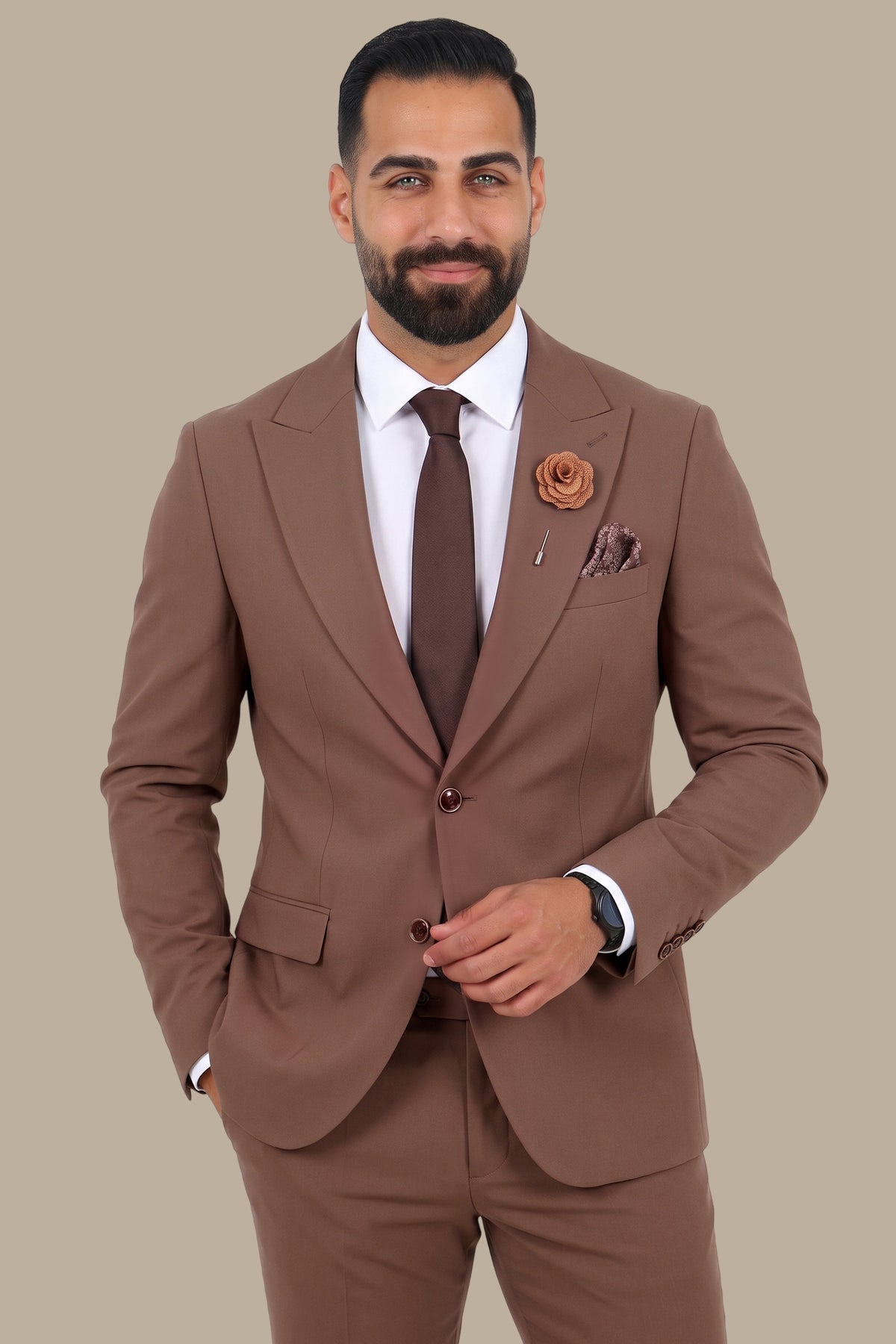 2-Piece Suit – Curved Peak Lapel