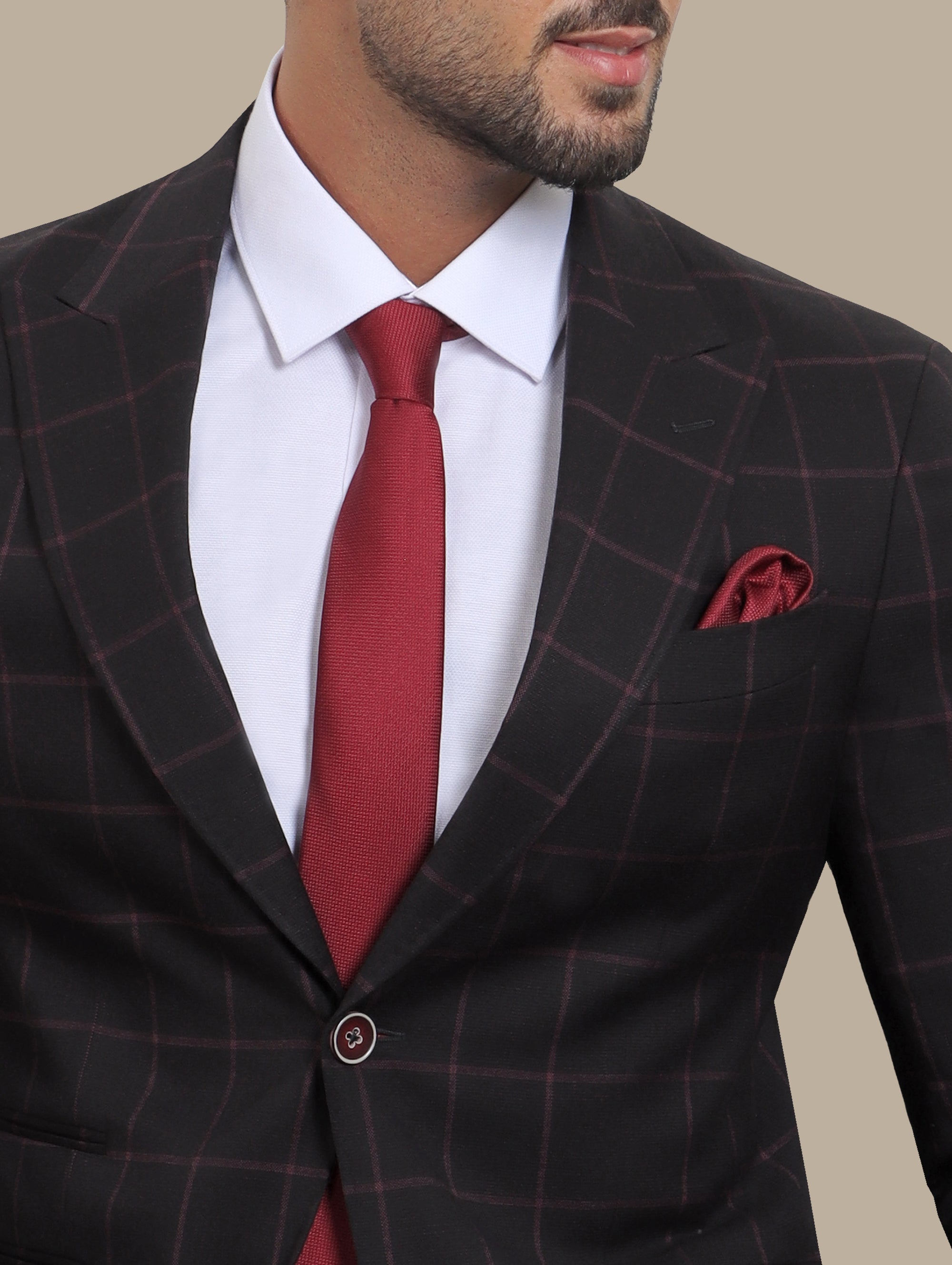 Blazer Black Checked Red