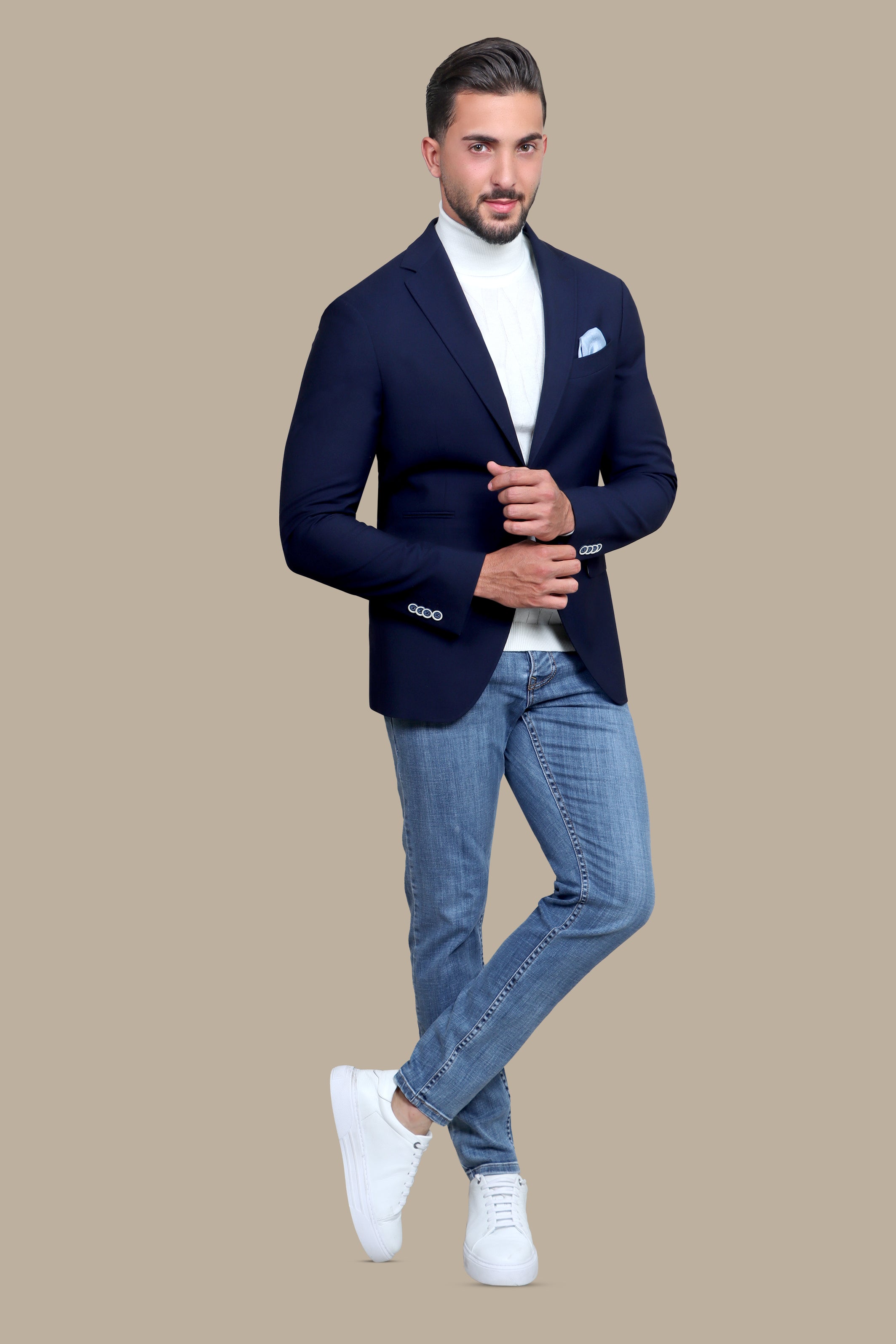 Blazer Slim Lycra Notch | Navy