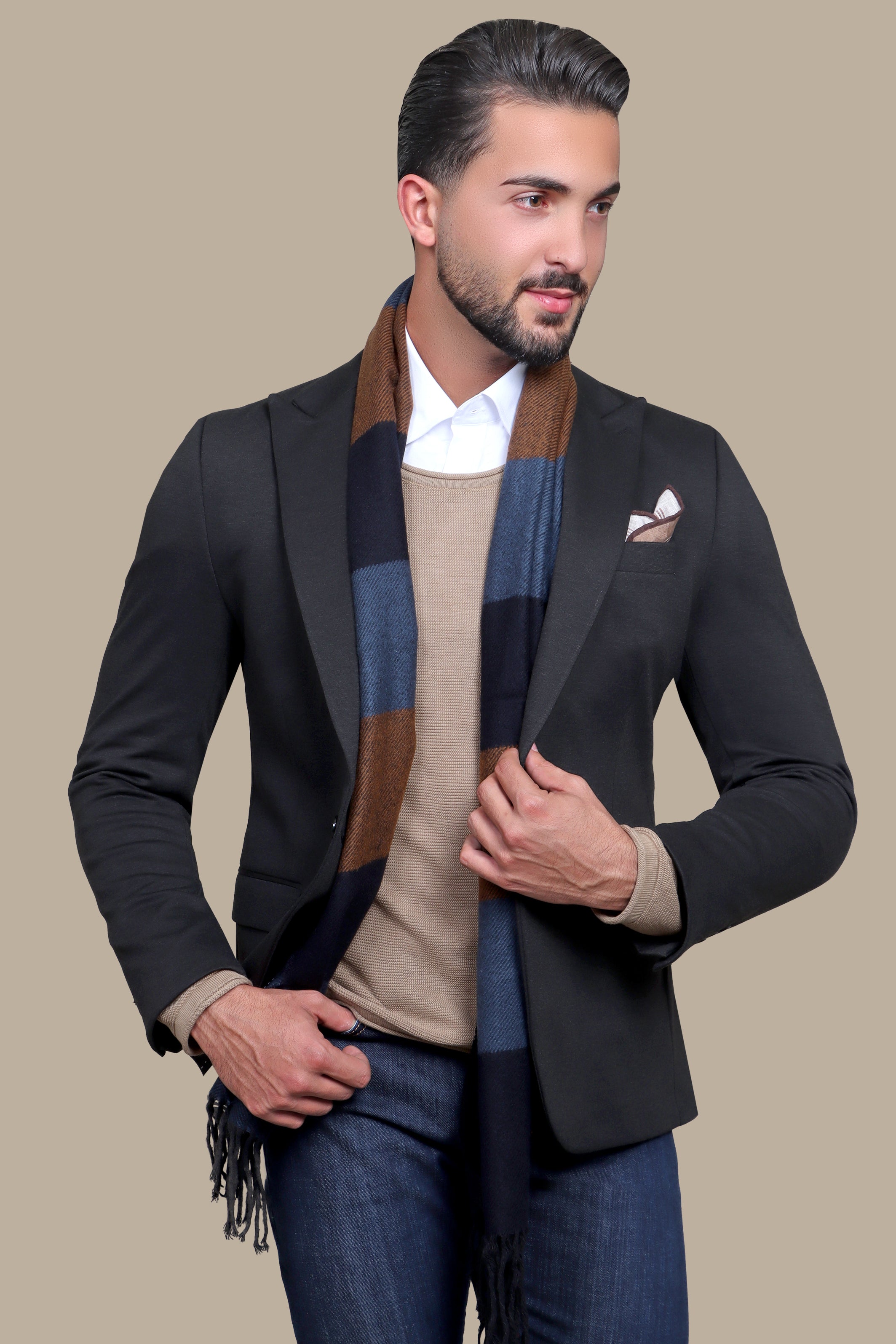 Twill Symphony: Multicolored Wool Layers of Elegance