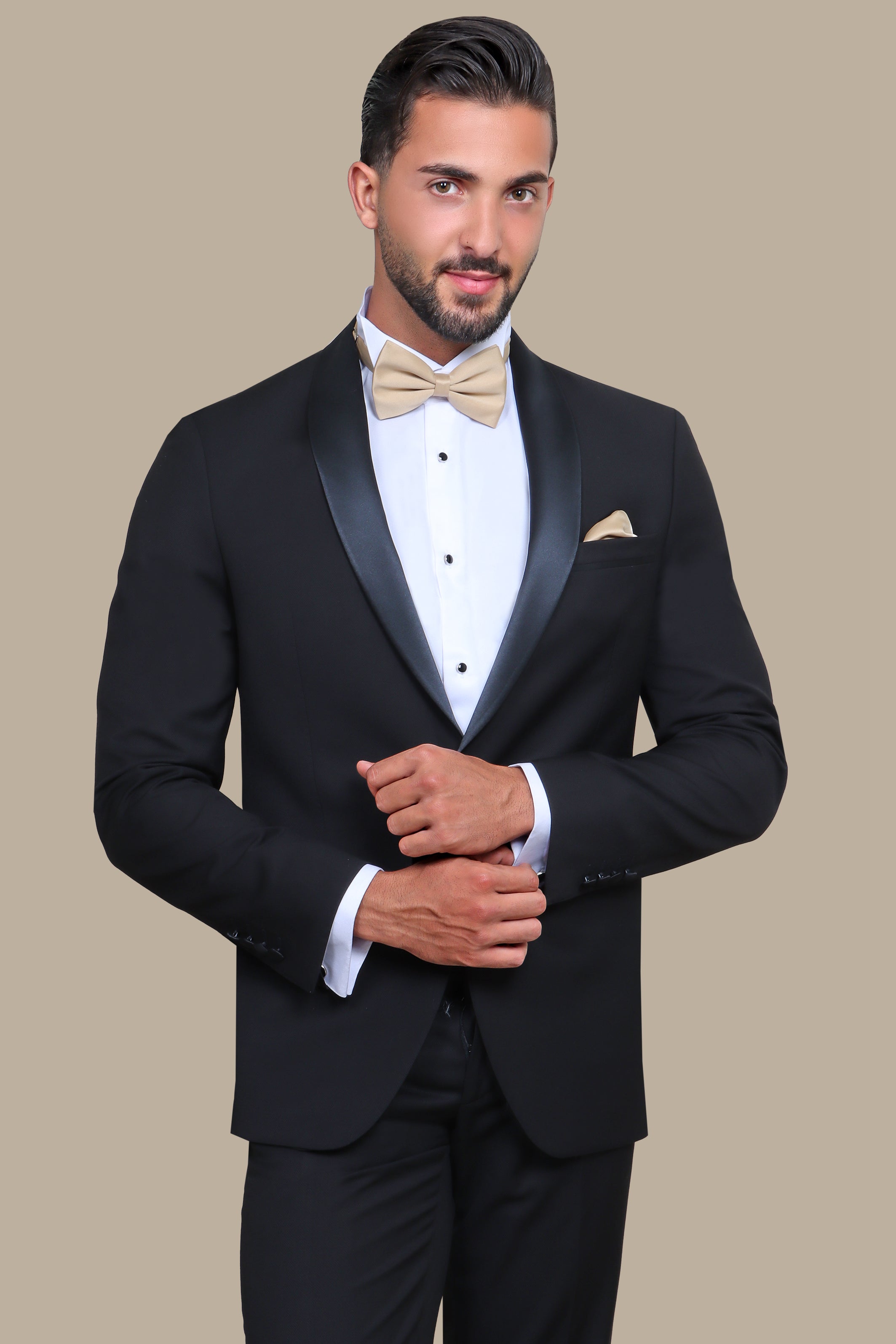 Classic Black Col Chale Tuxedo: Timeless Elegance in Modern Form