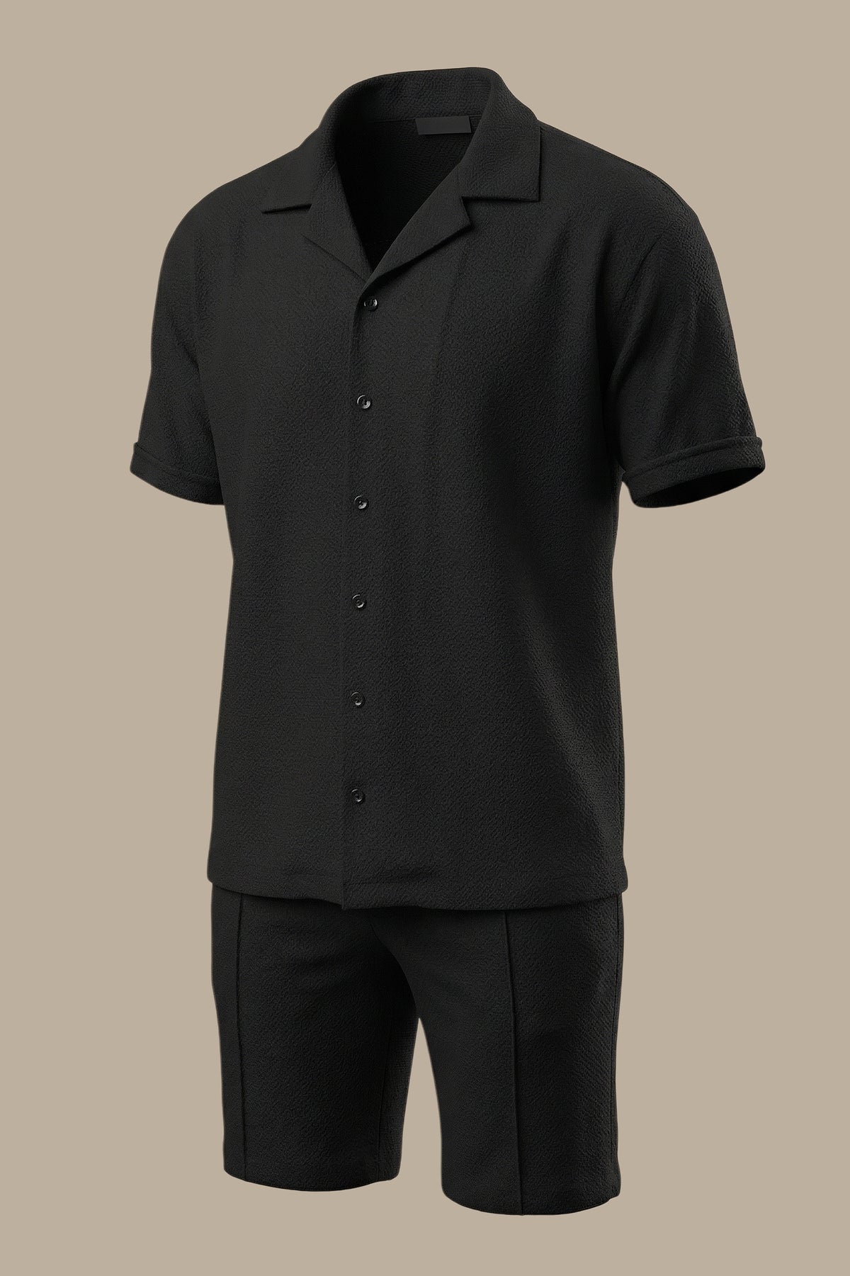 Urban Elegance: Black Structured Tracksuit