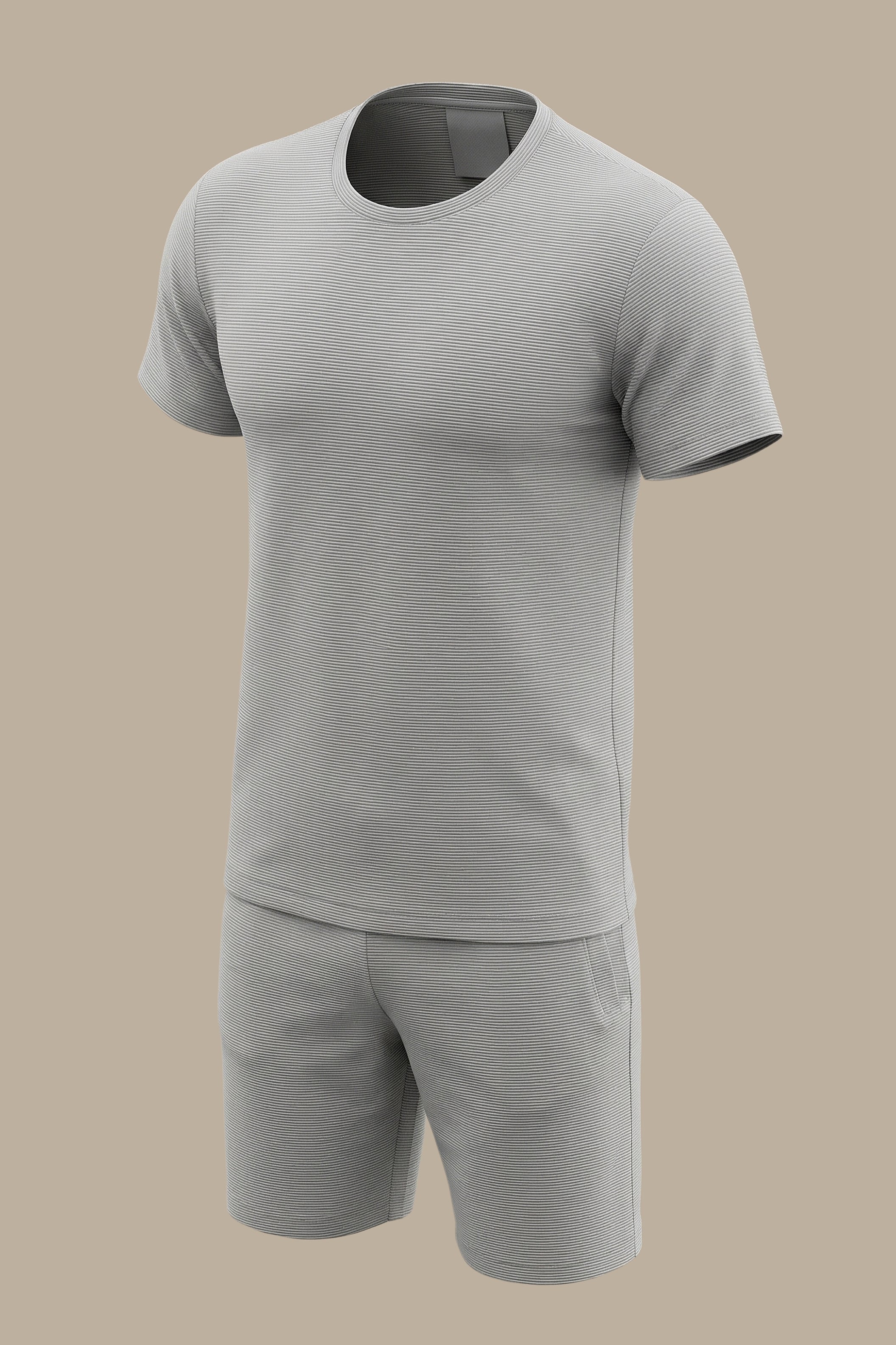 Urban Edge: Light Grey Horizontally Ripped Tracksuit