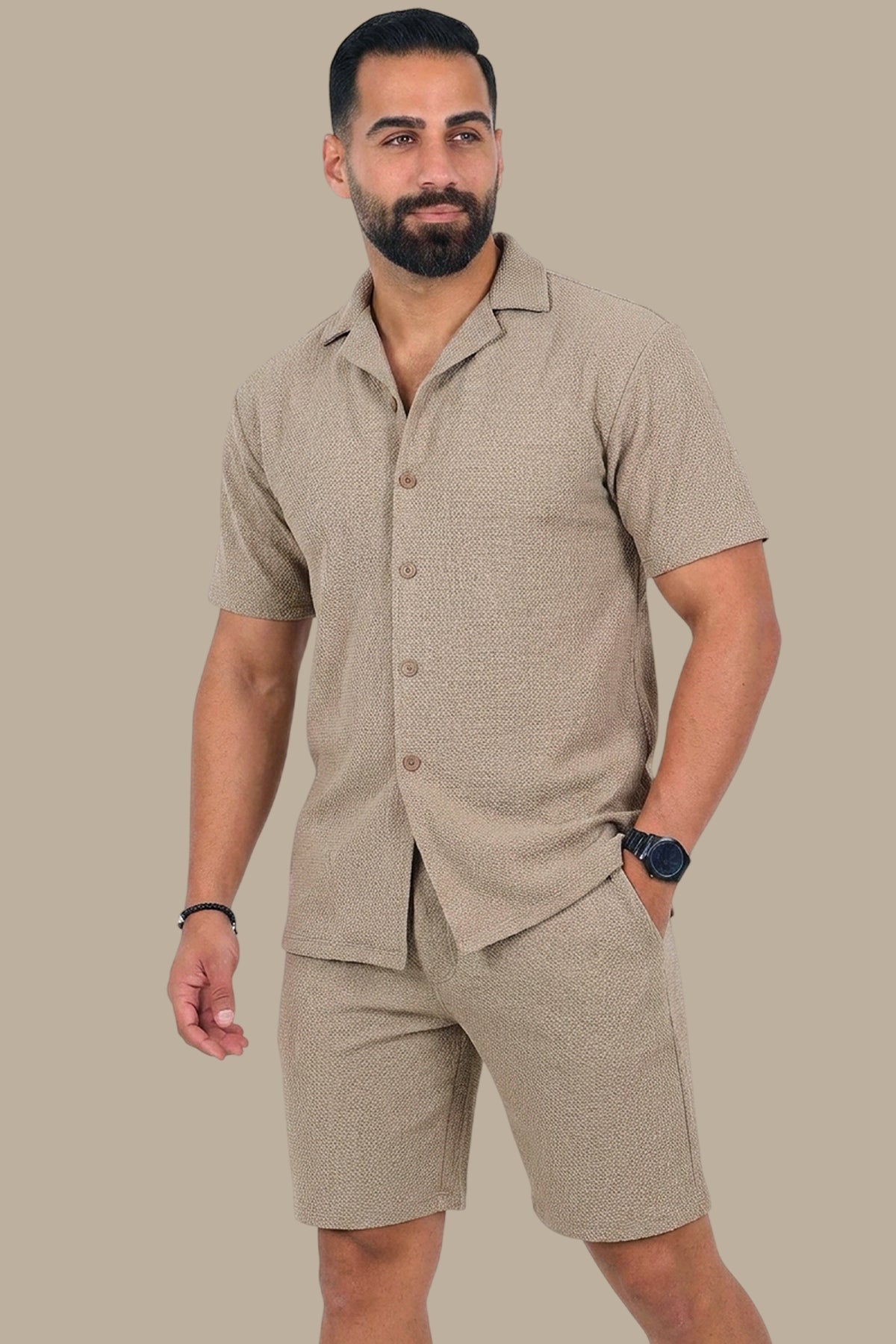 Beige Dotted Breathable Tracksuit