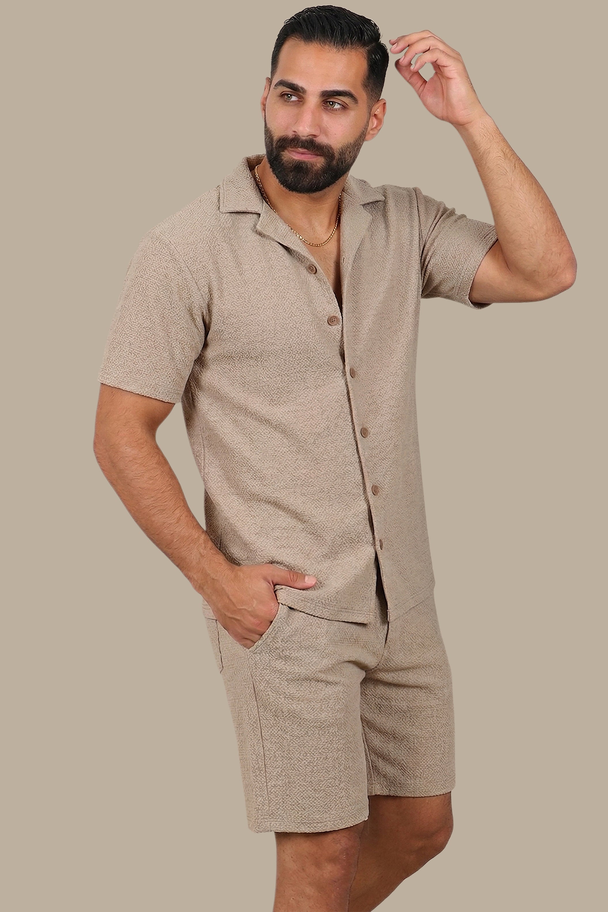 Beige Dotted Breathable Tracksuit