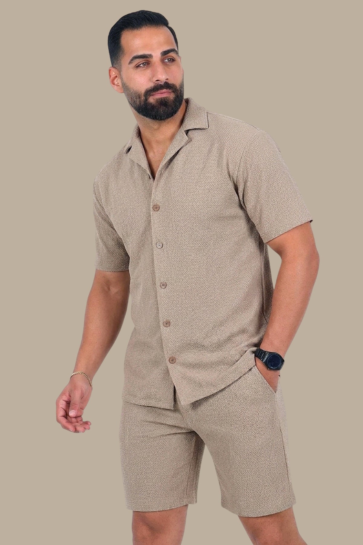 Beige Dotted Breathable Tracksuit