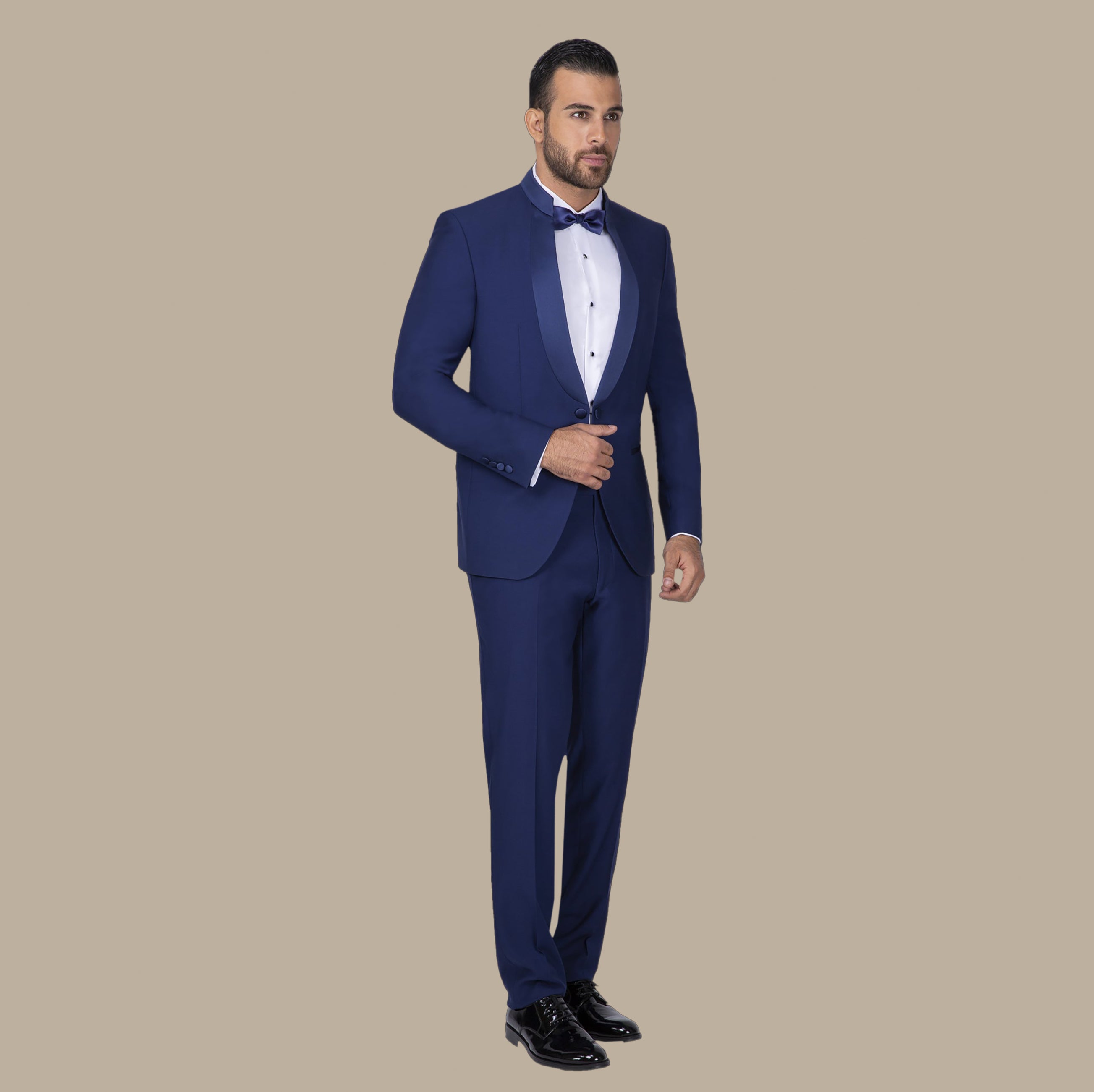 Navy Tuxedo with Mao Collar