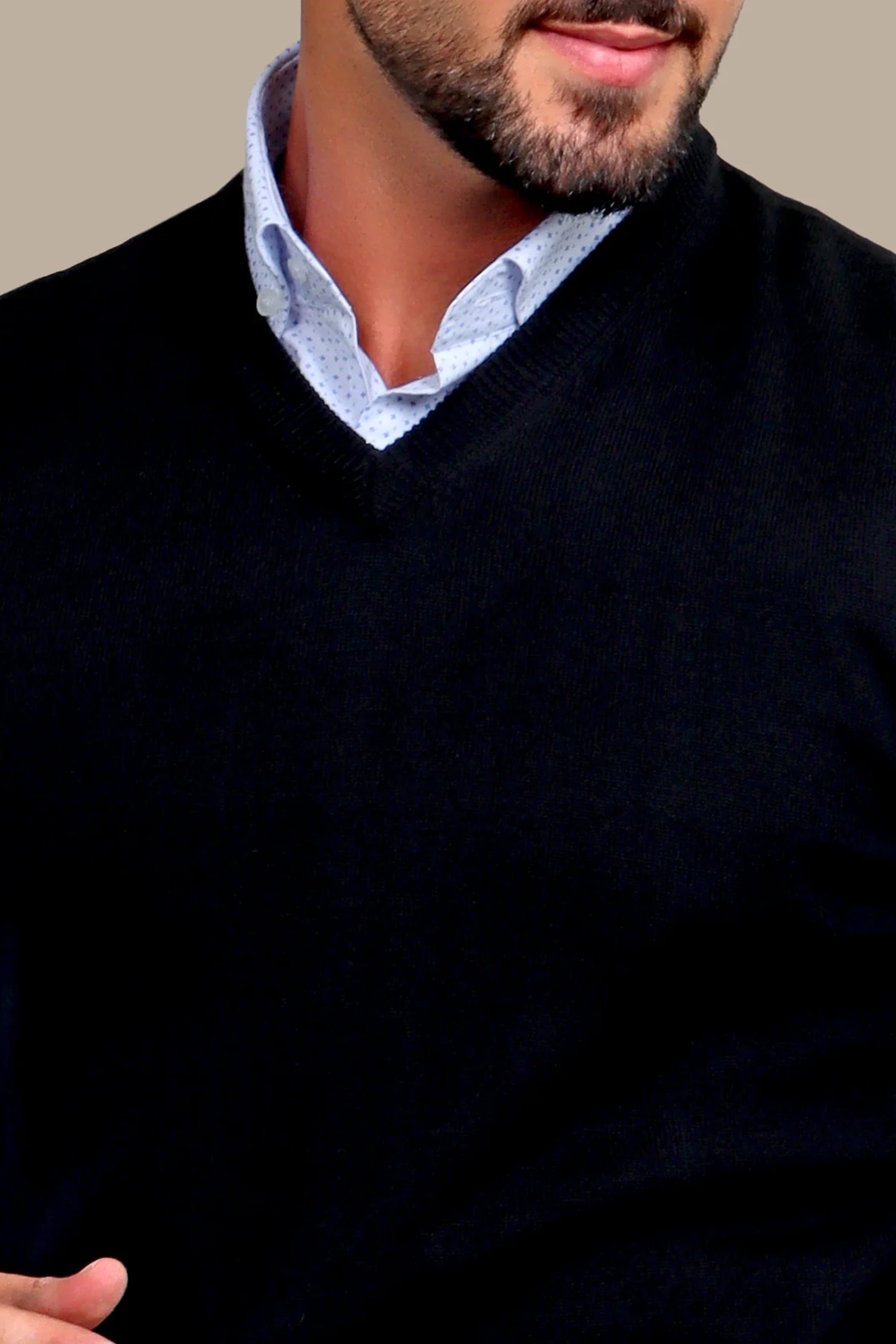 Black V-Neck Plain Sweater Vest