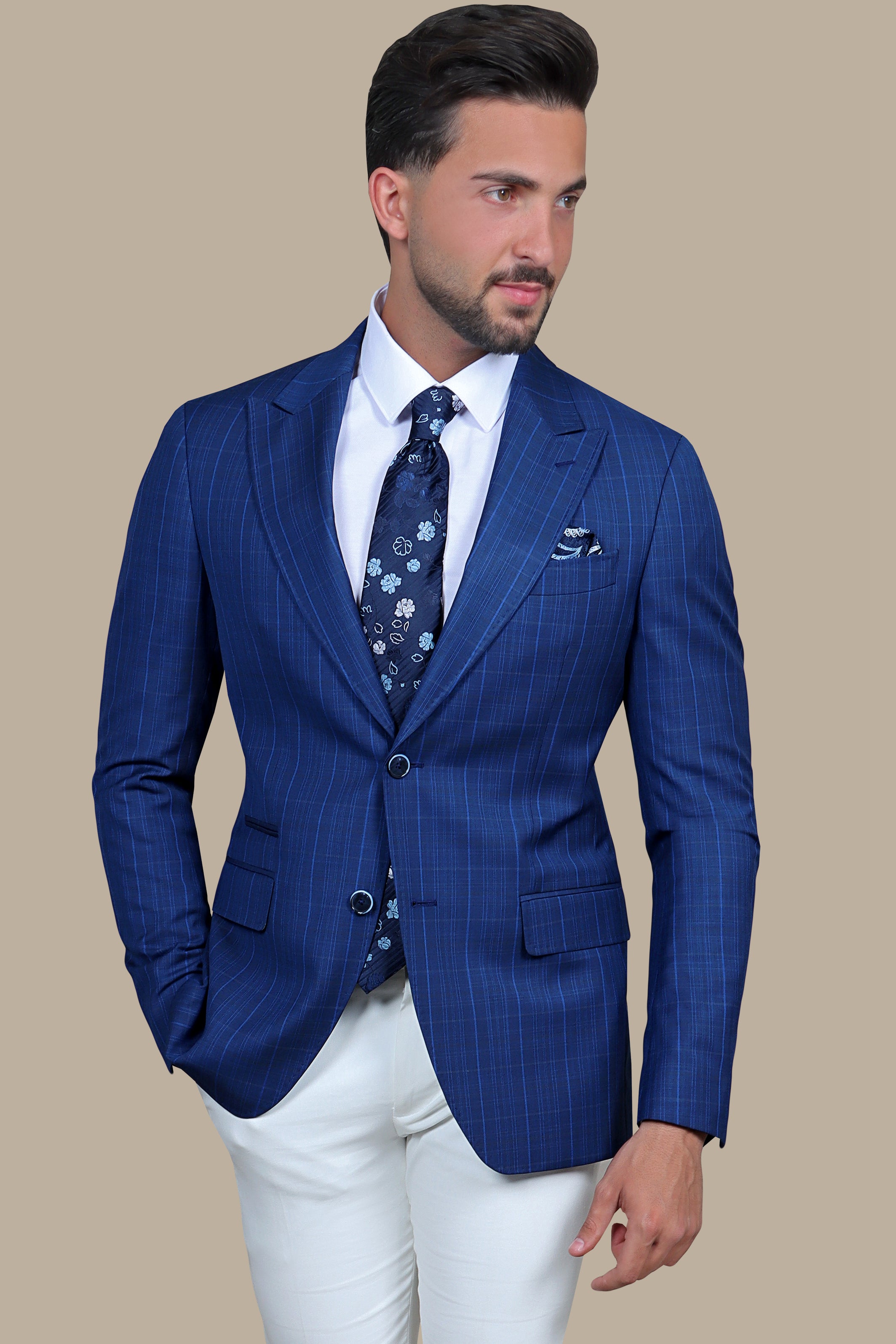 Blazer Checked Peak | Blue