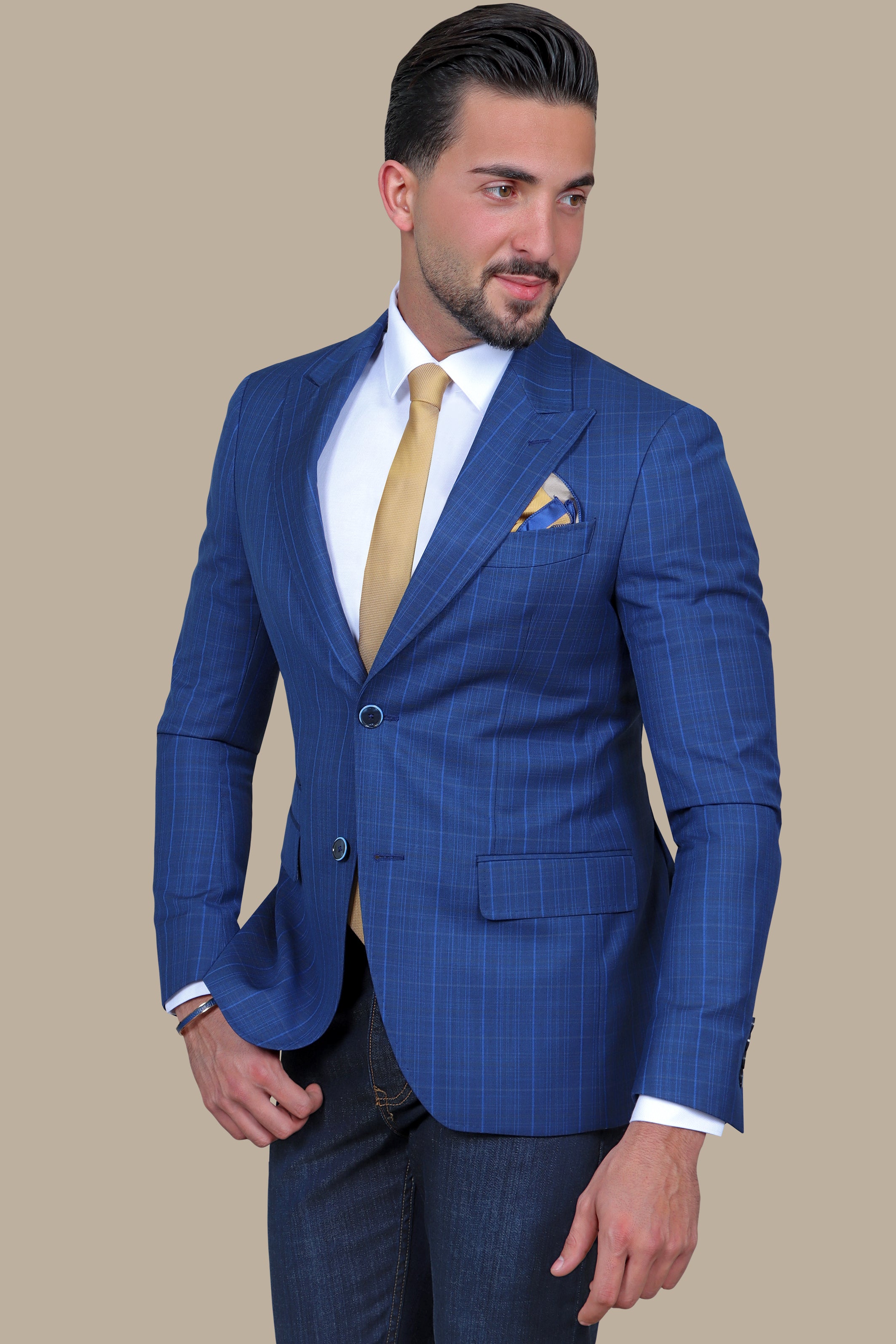 Blazer Checked Peak | Blue