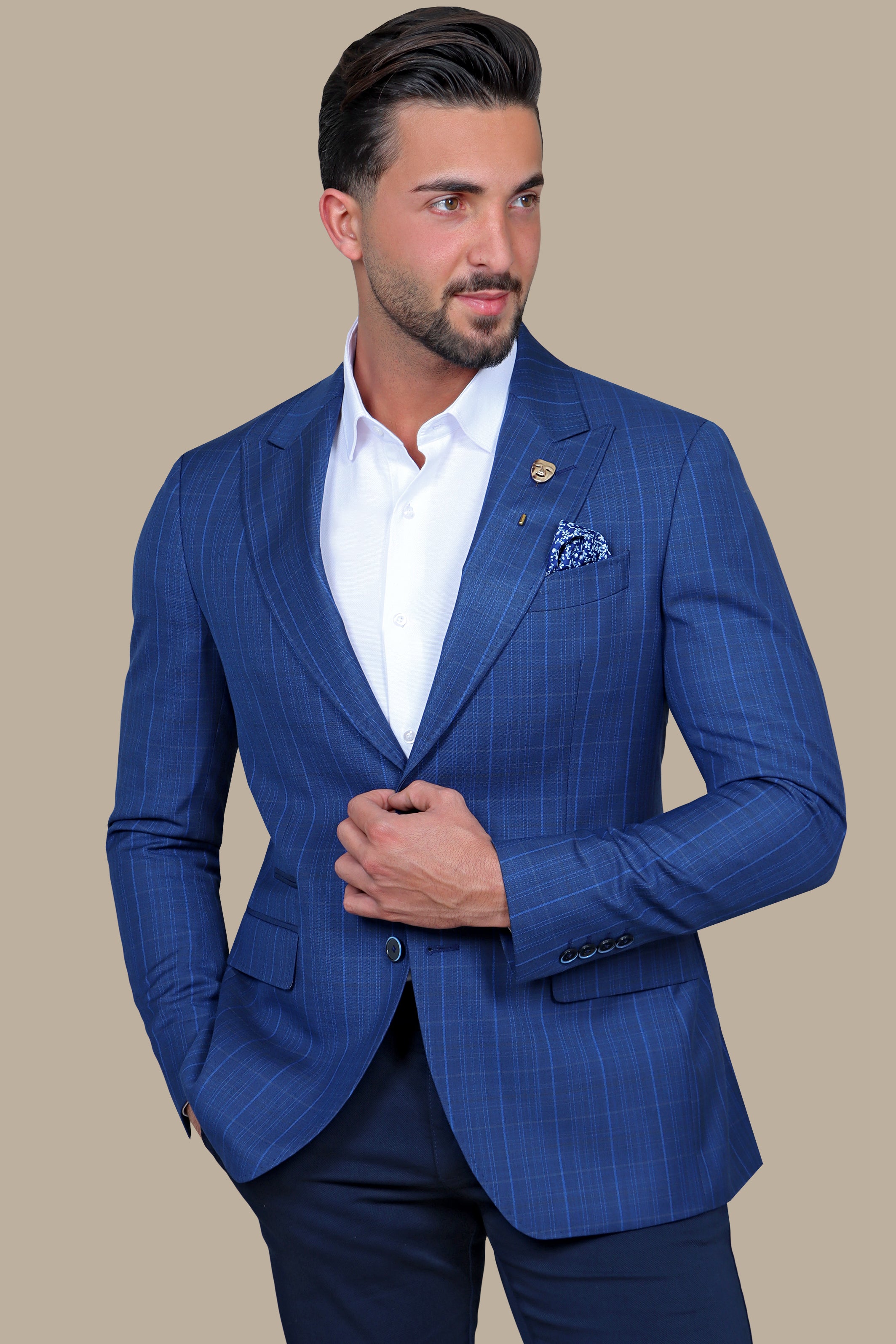 Blazer Checked Peak | Blue