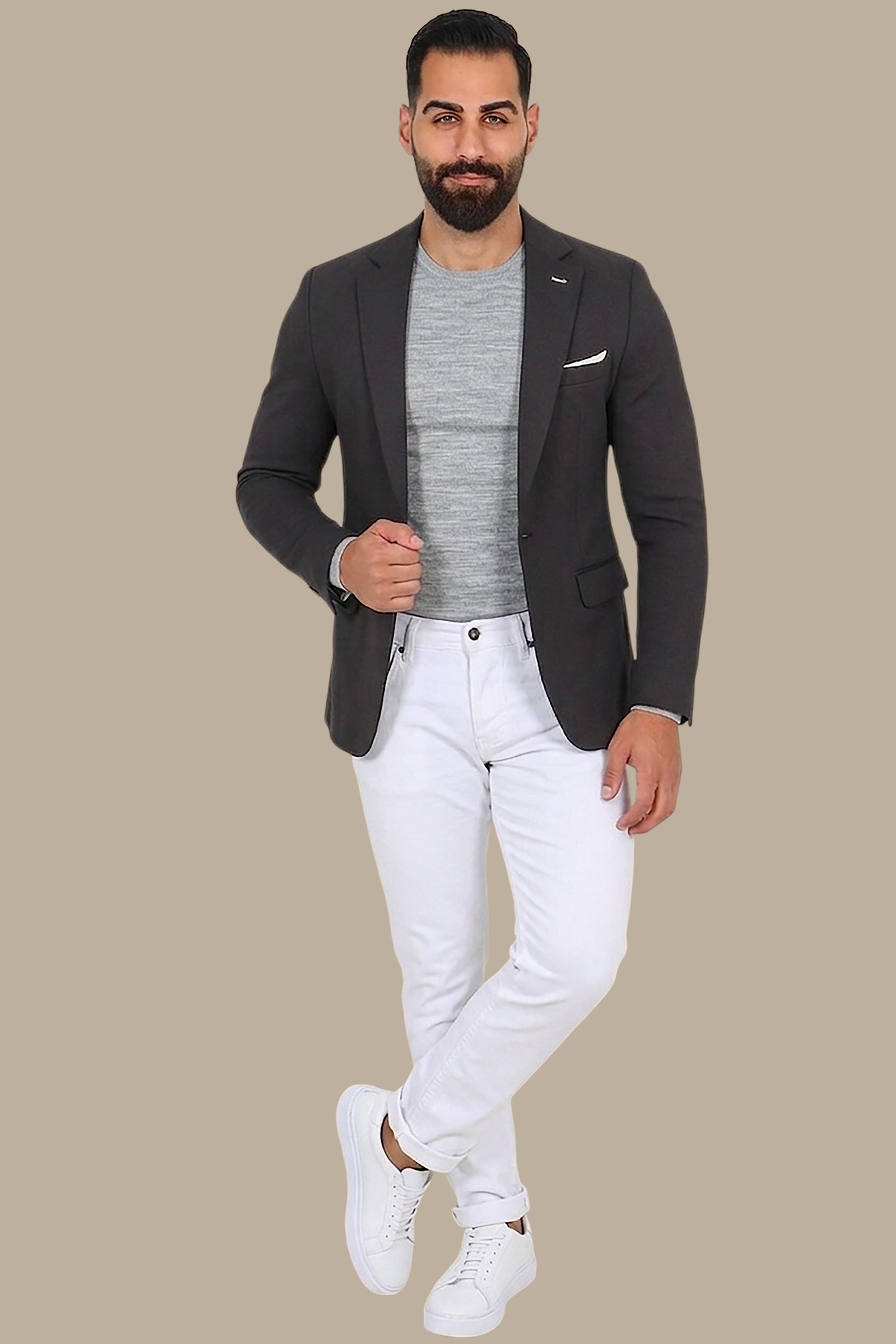 Timeless Elegance: Black Structured Notch Lapel Blazer