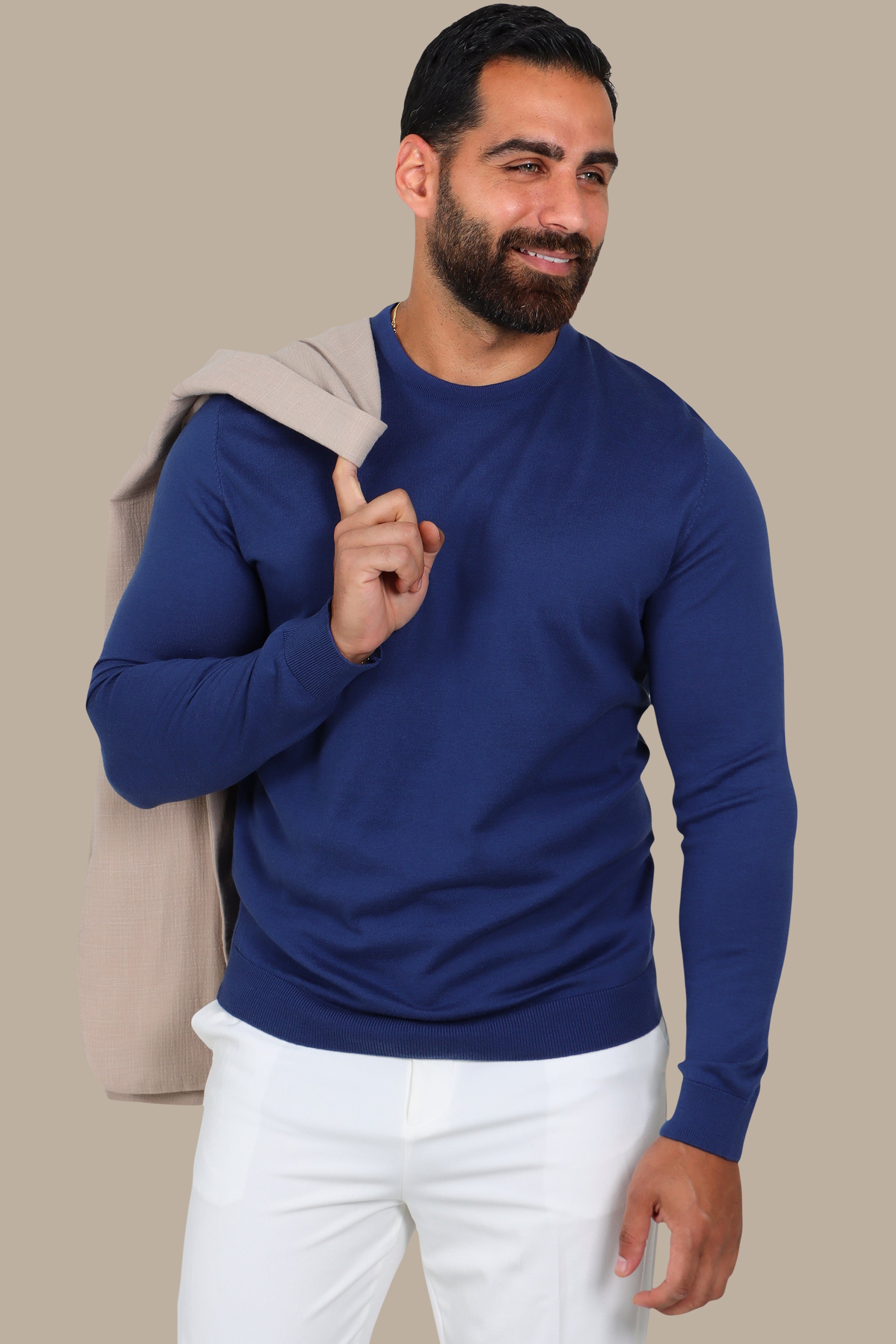 Beige Linen Blazer with Notch Lapel