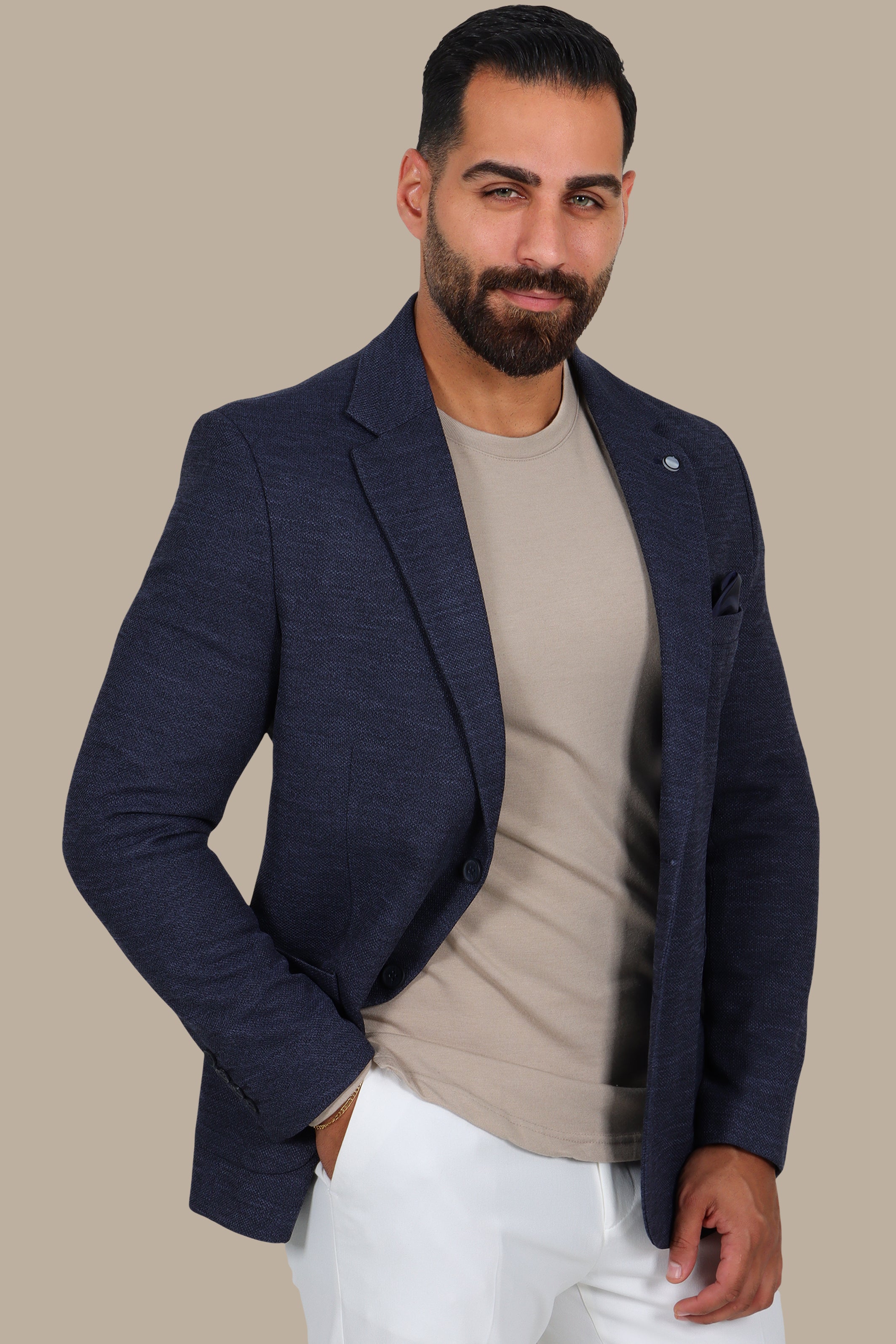 Navy Notch Lapel Blazer