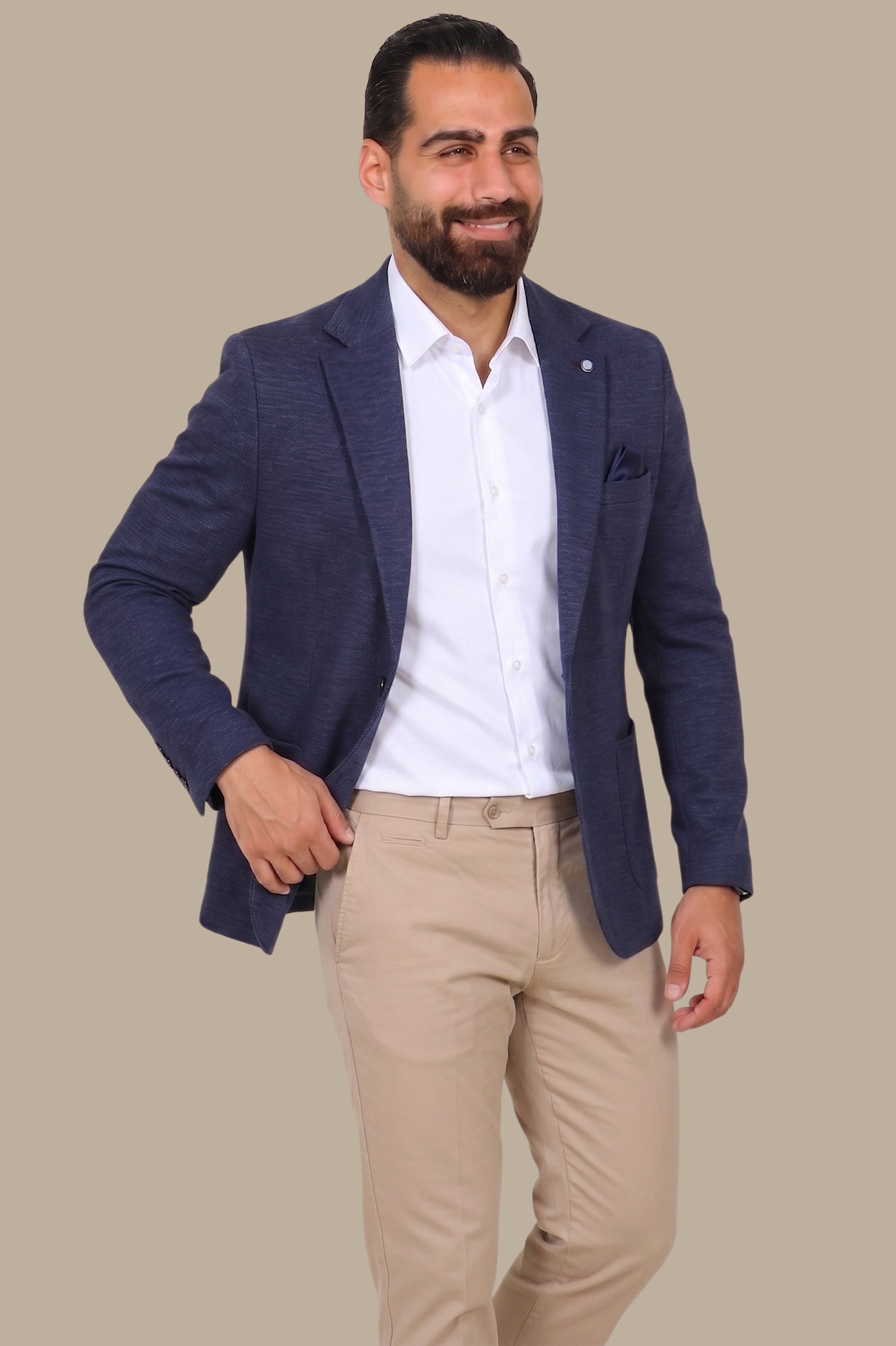 Navy Notch Lapel Blazer