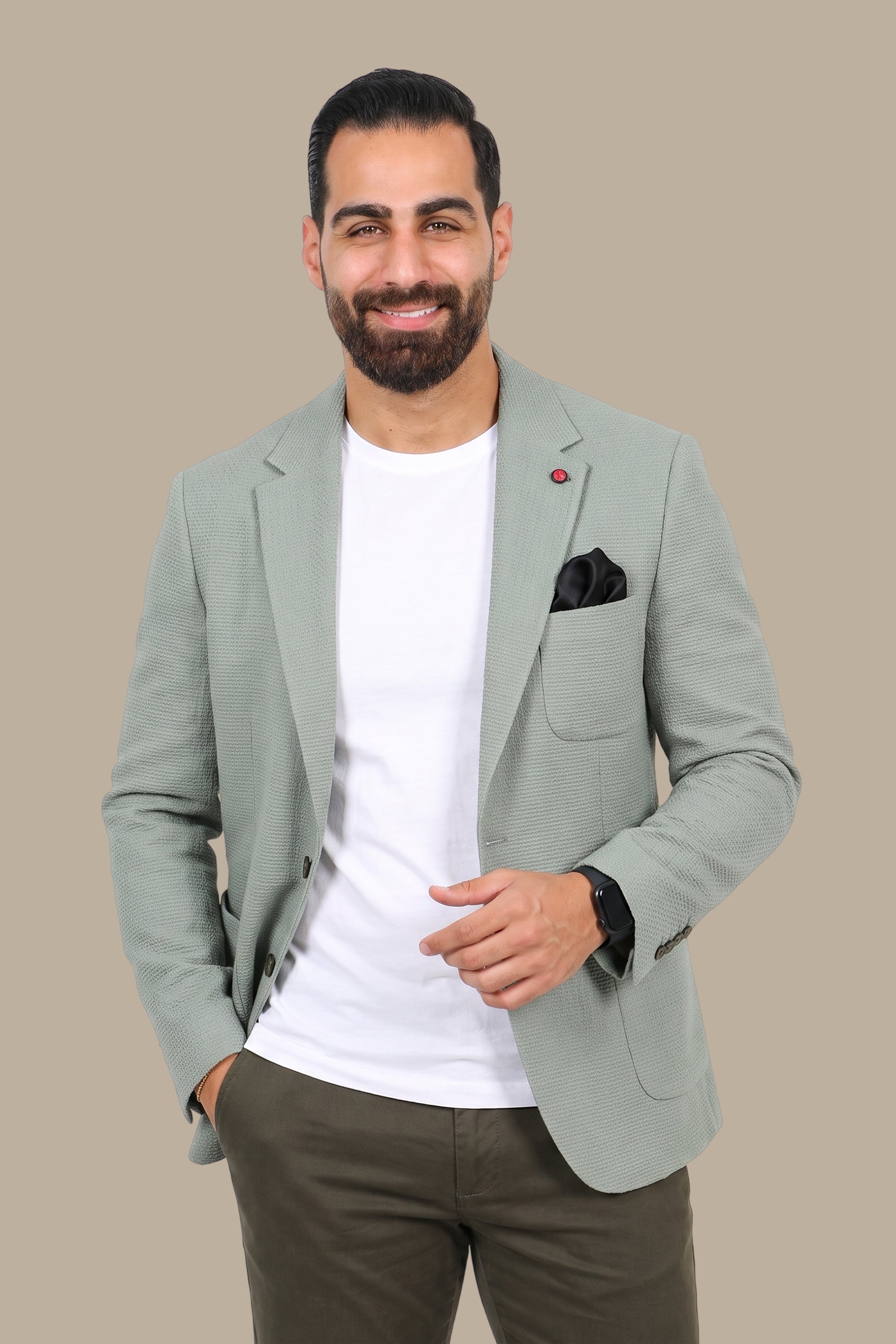 Breathable Notch Lapel Blazer Mint