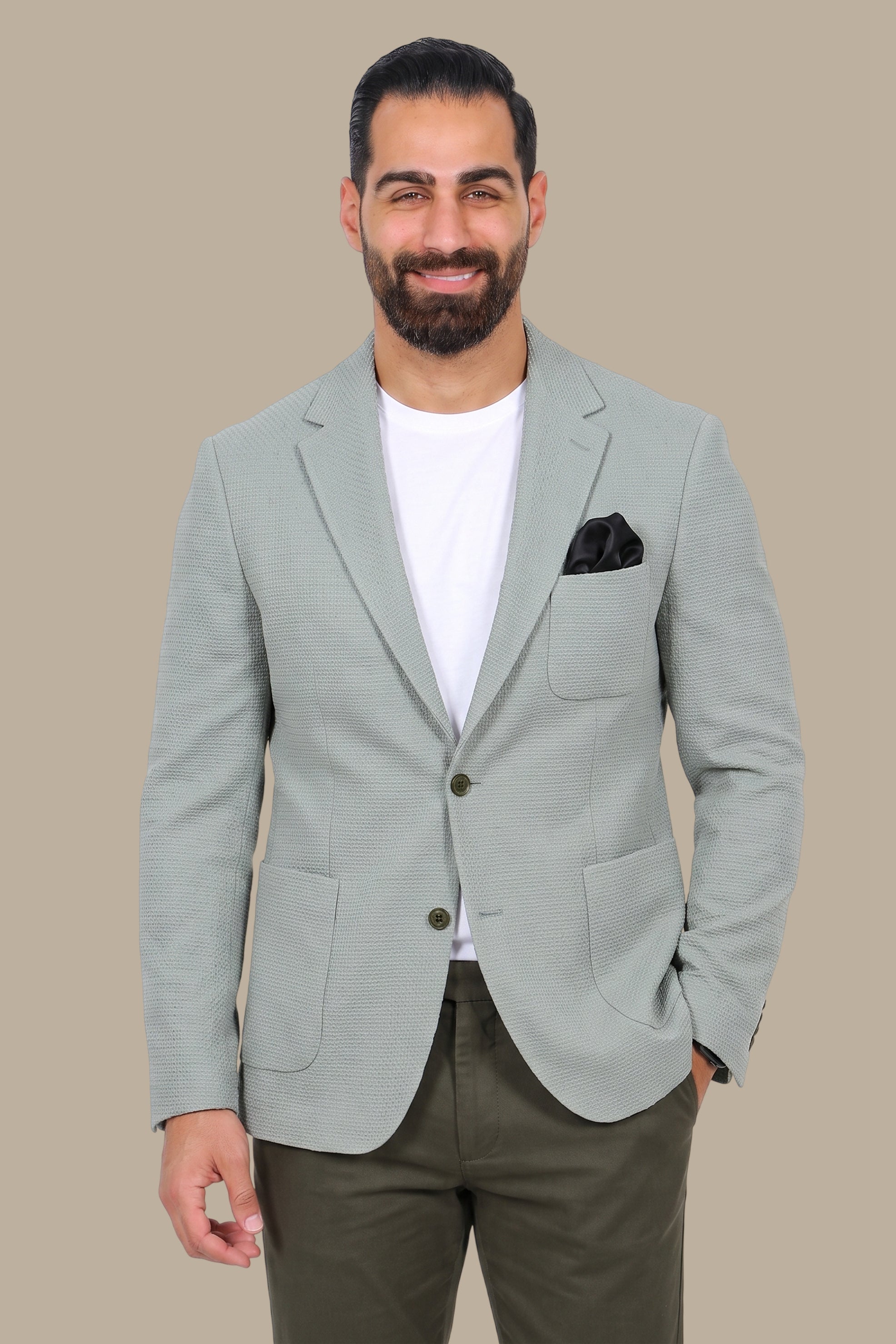 Breathable Notch Lapel Blazer Mint