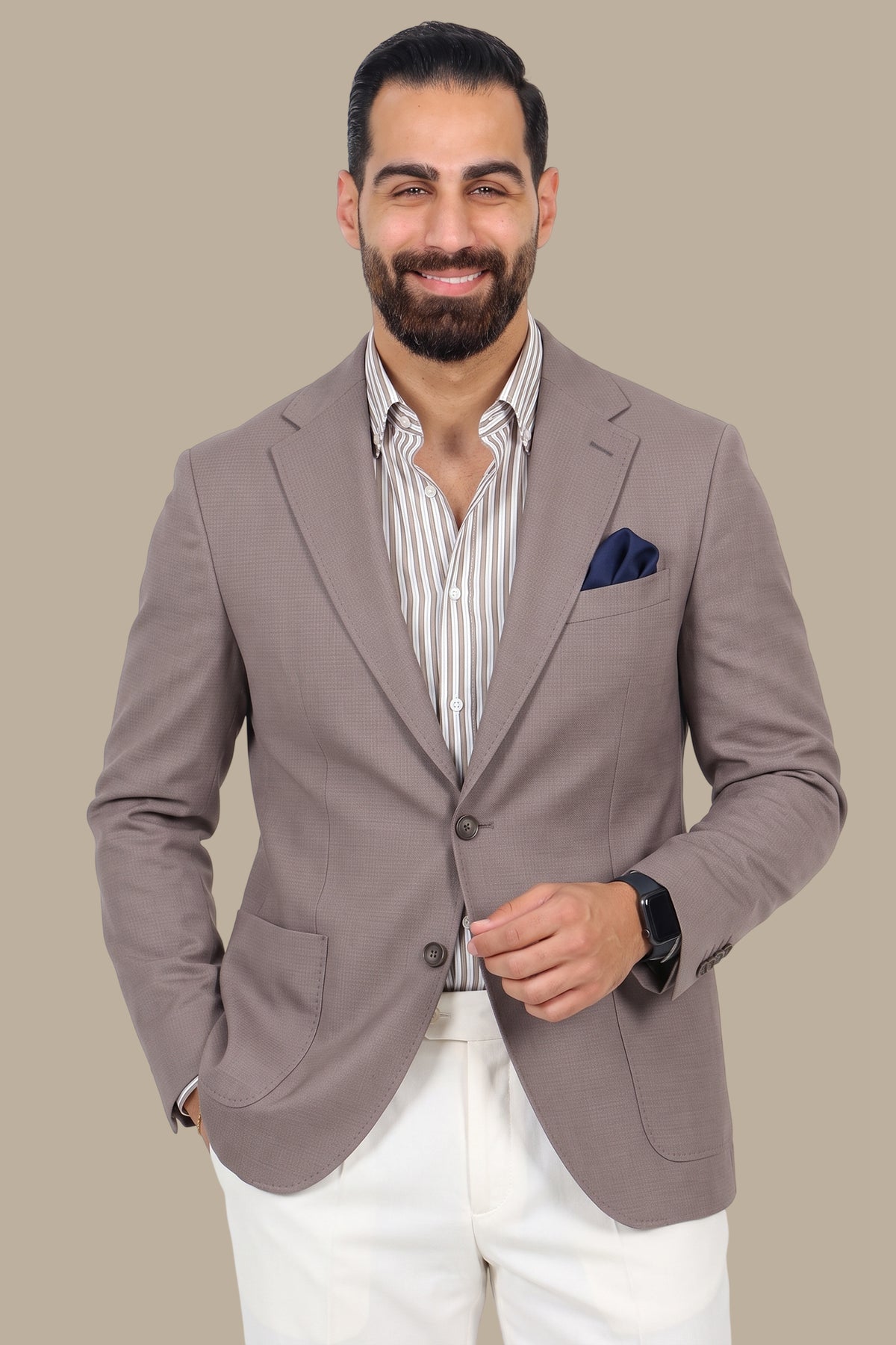 Mocha Structured Notch Lapel Blazer