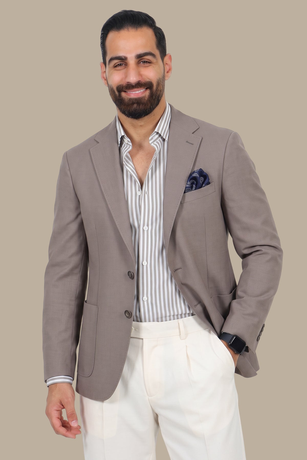 Mocha Structured Notch Lapel Blazer