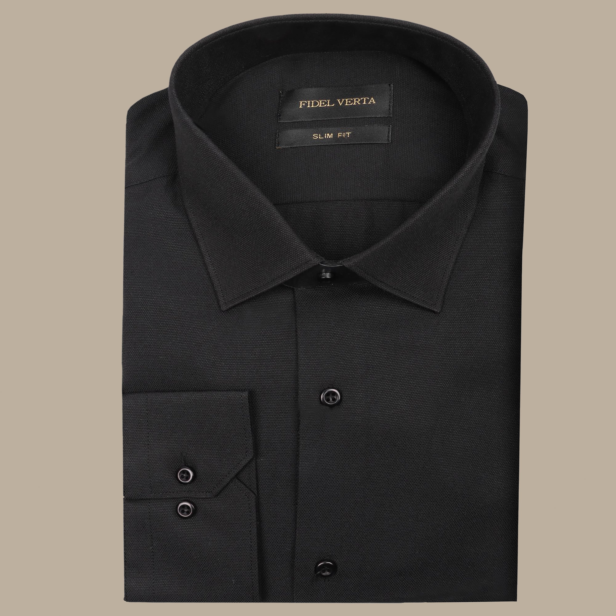 Black Oxford Slim Fit Shirt: Modern Sophistication