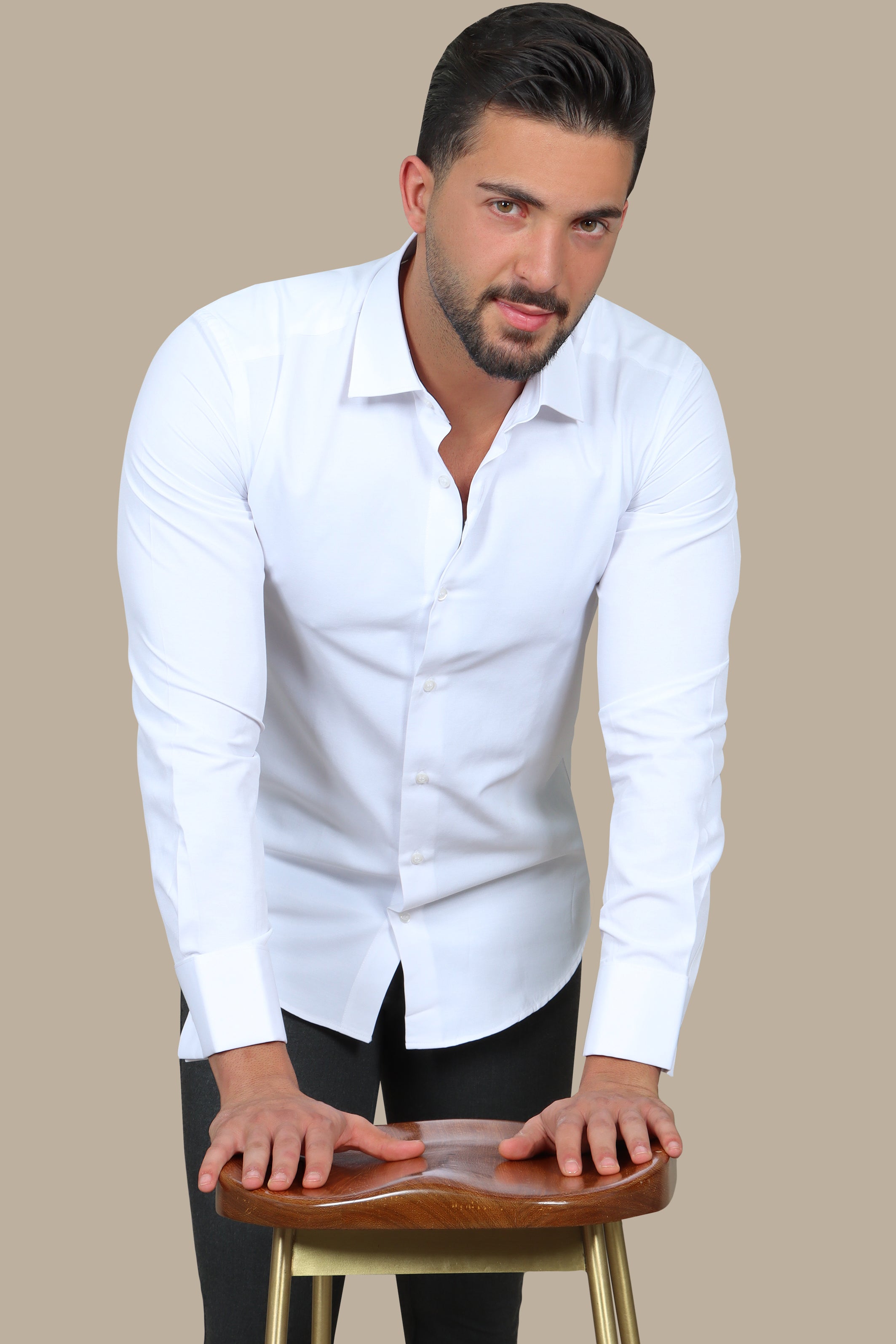 White Plain Cuff Shirt