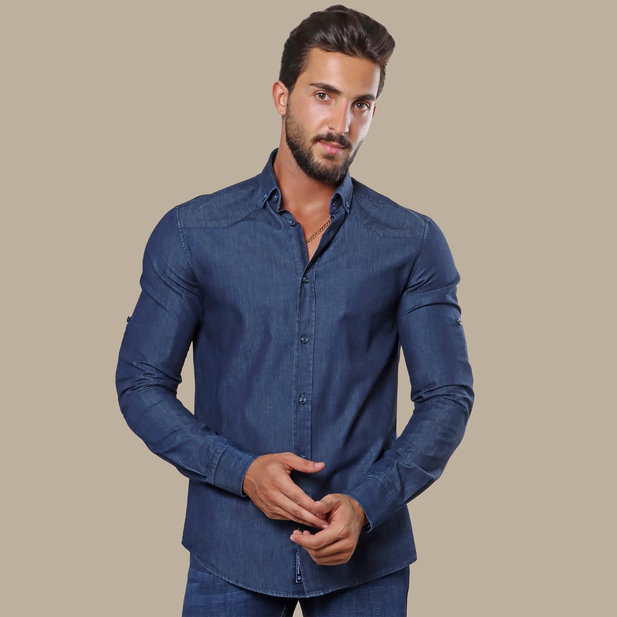 Dark Blue Denim Shirt: Casual Classic