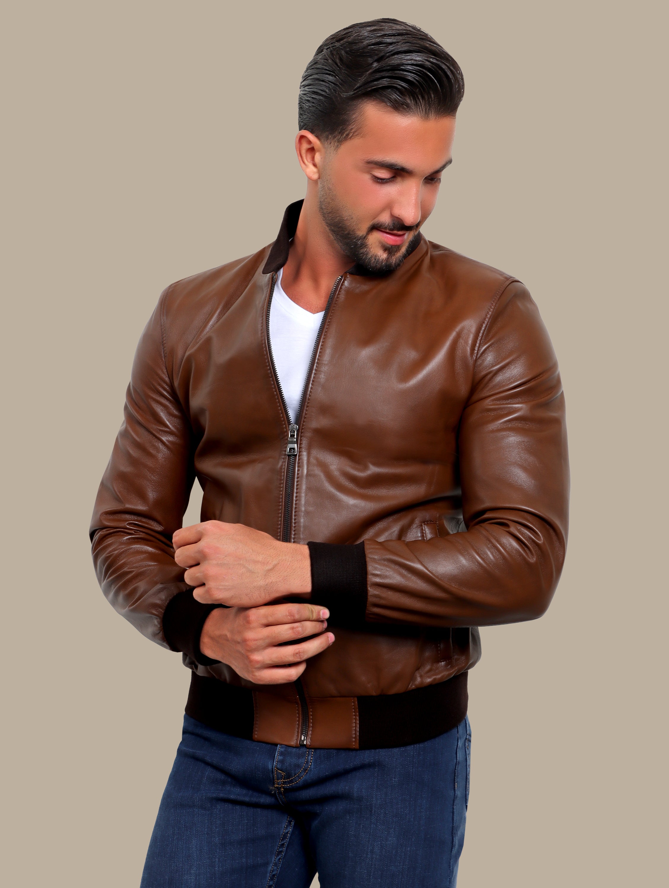 Jacket Real Leather Basic Col Mao | Havan