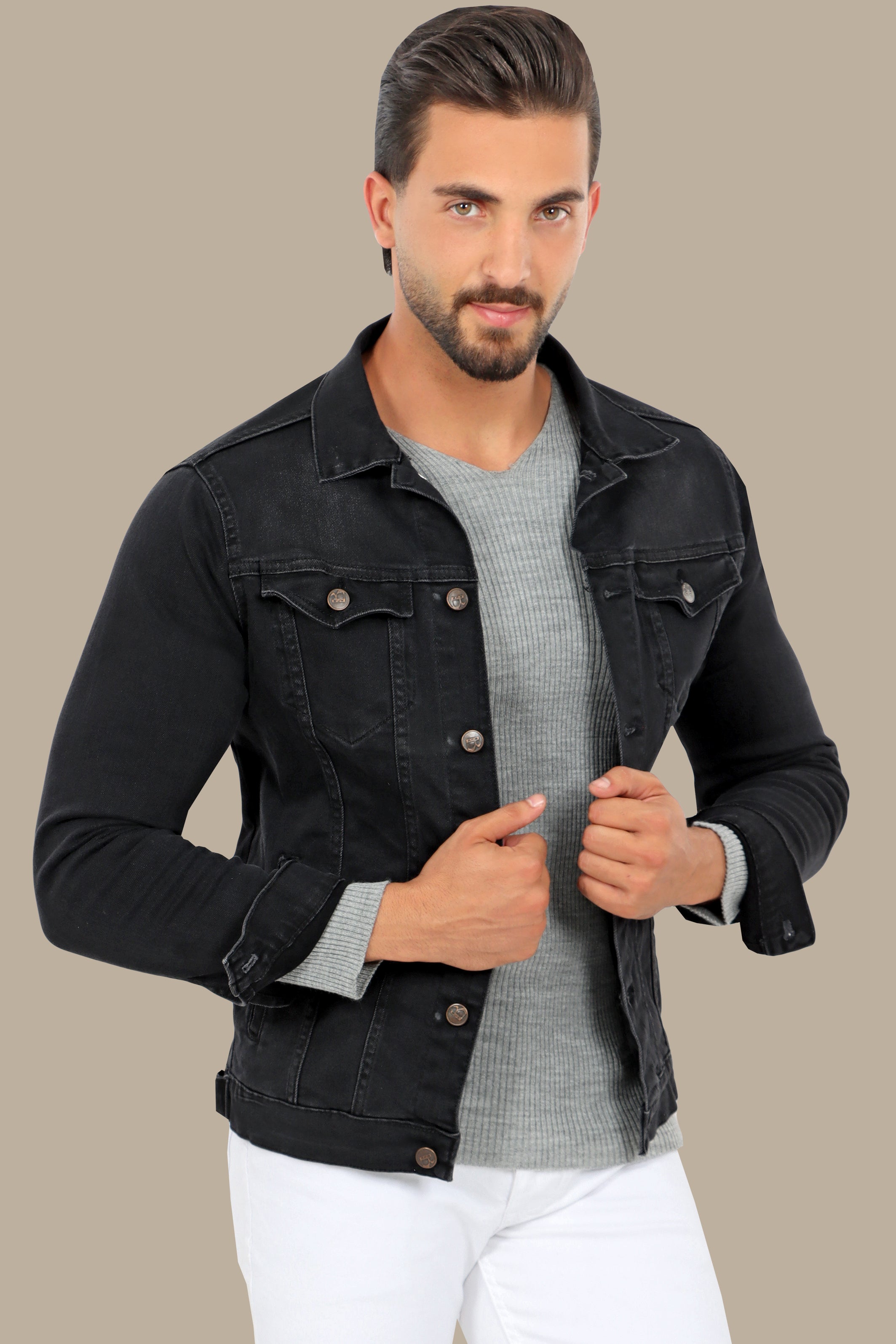 Black Basic Denim Jacket