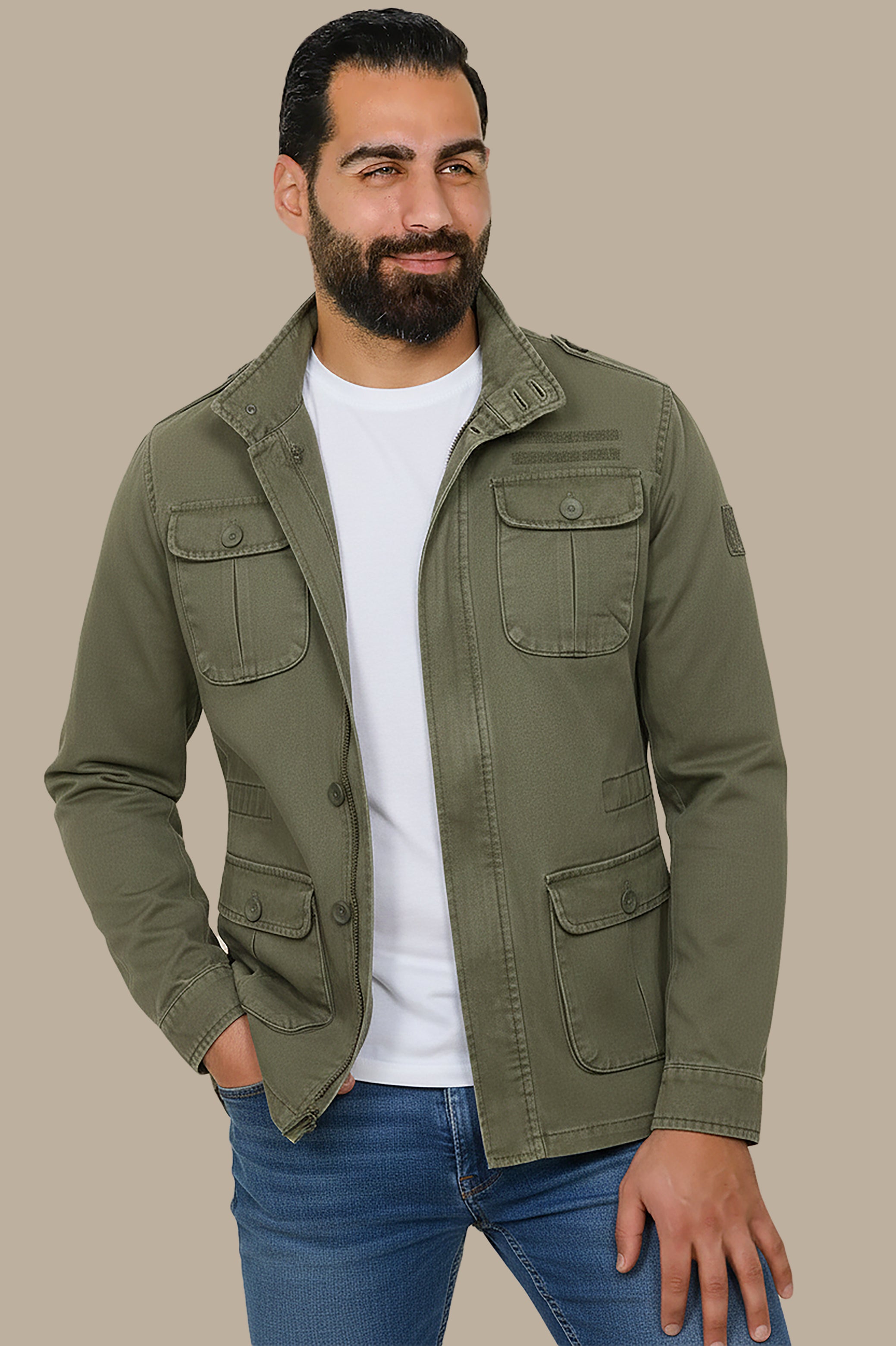 Safari Casual Jacket | Khaki