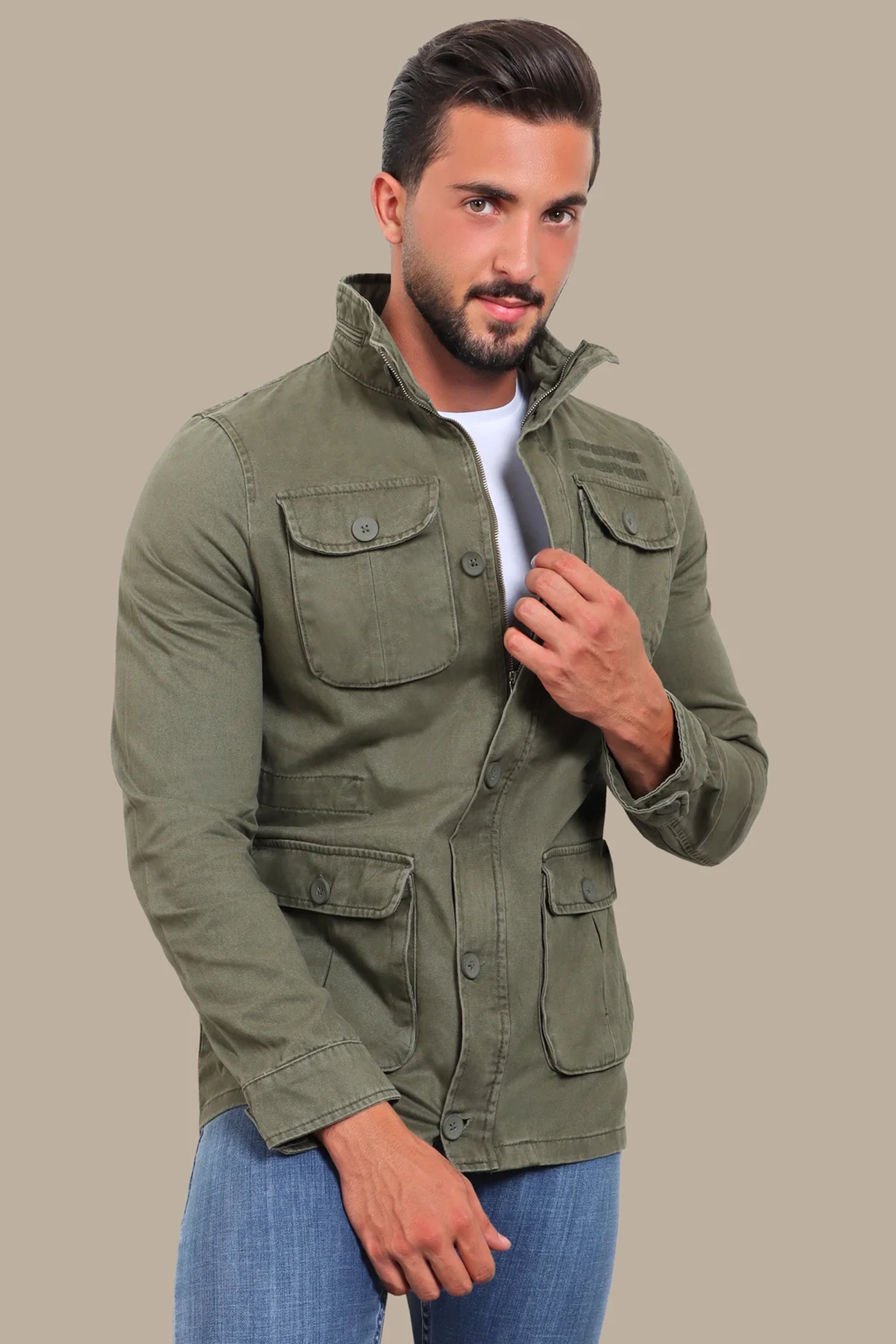 Safari Casual Jacket | Khaki