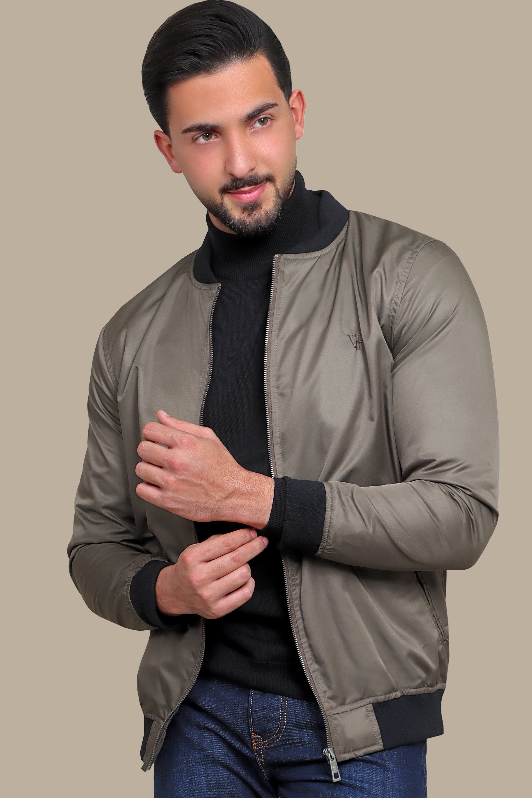 Nature's Shield: Olive Green Waterproof Blouson Jacket