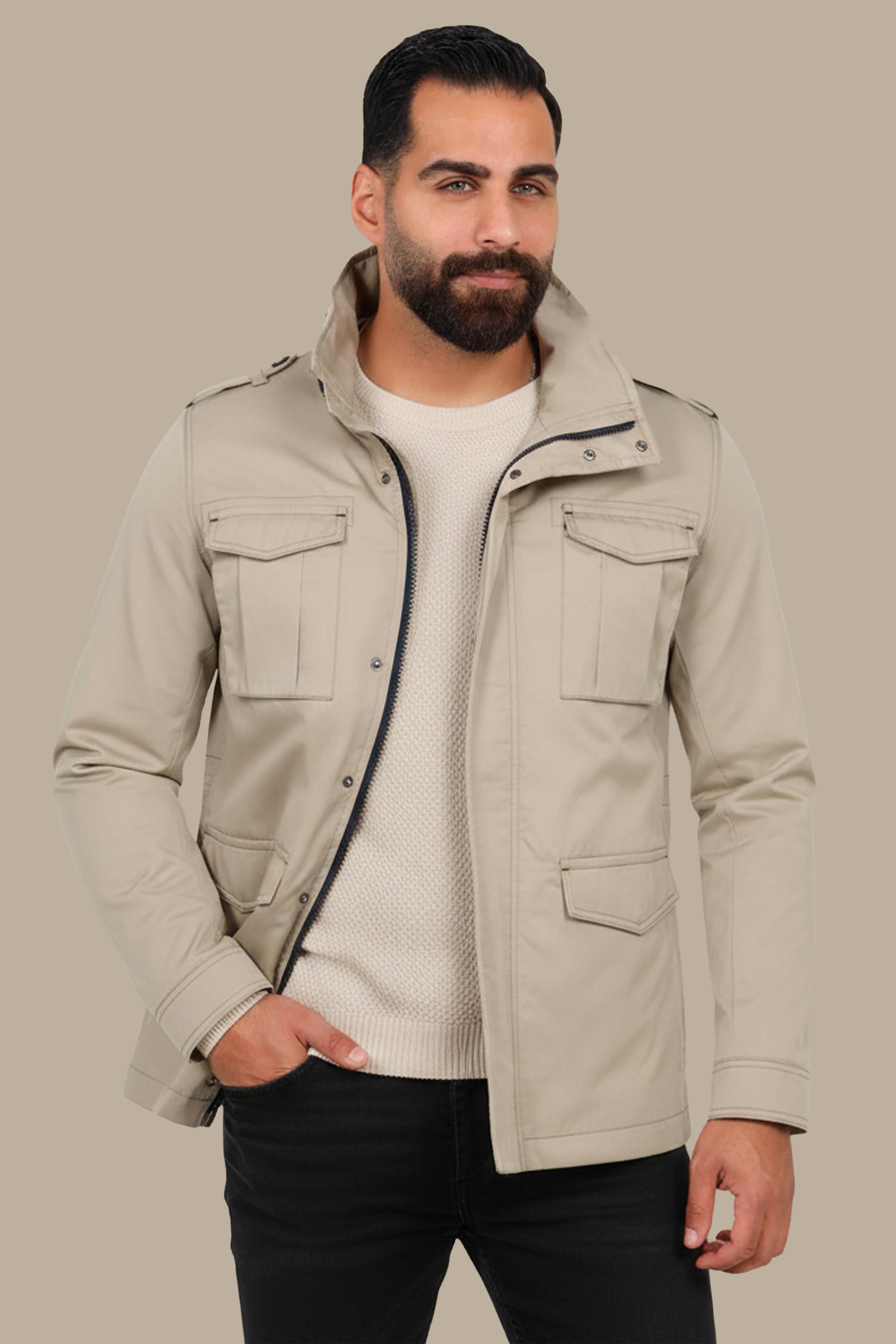 Safari Beige Jacket: Adventure-Ready Style